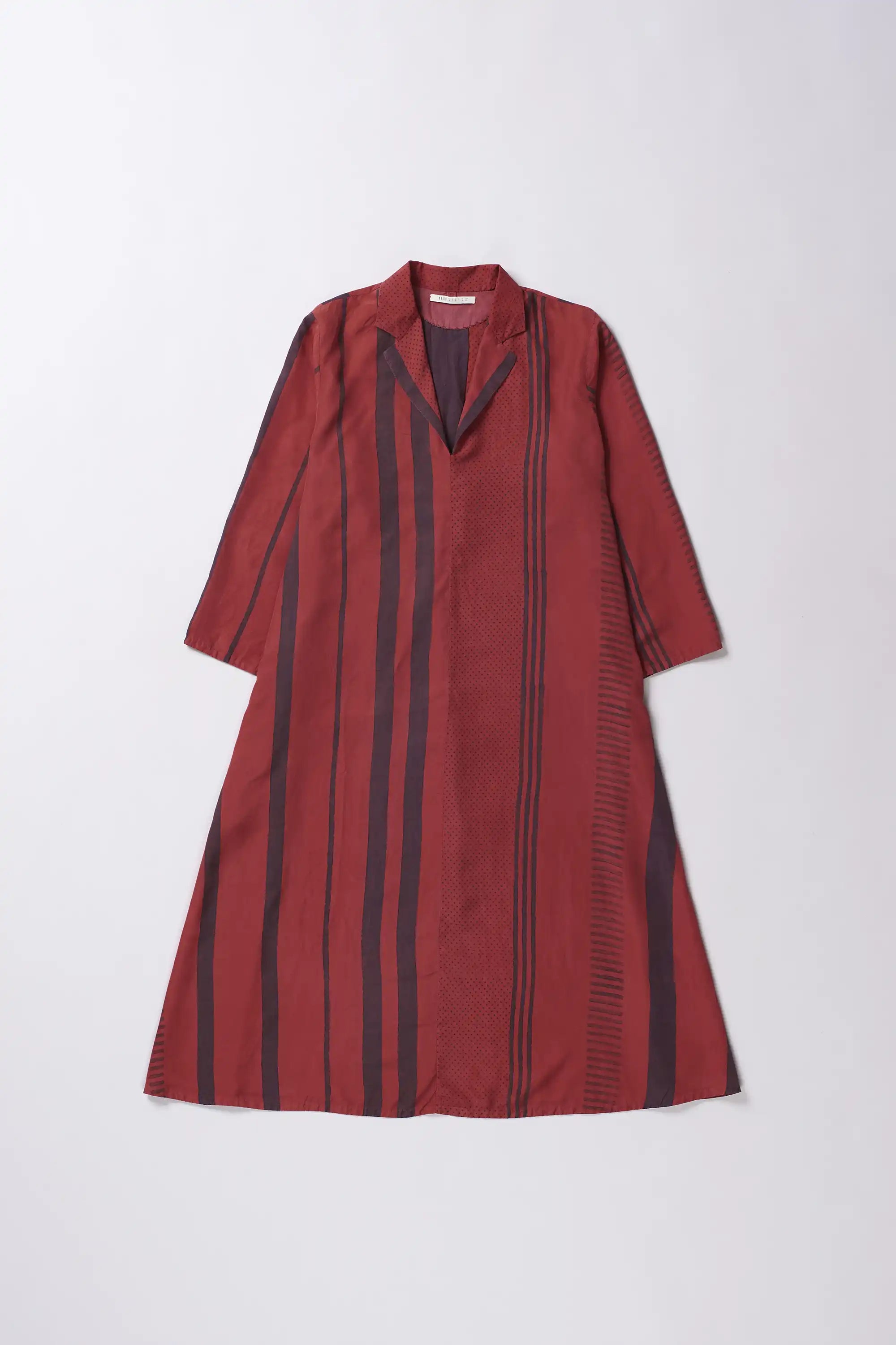 Block Print Silk Dress in Crimson Pink