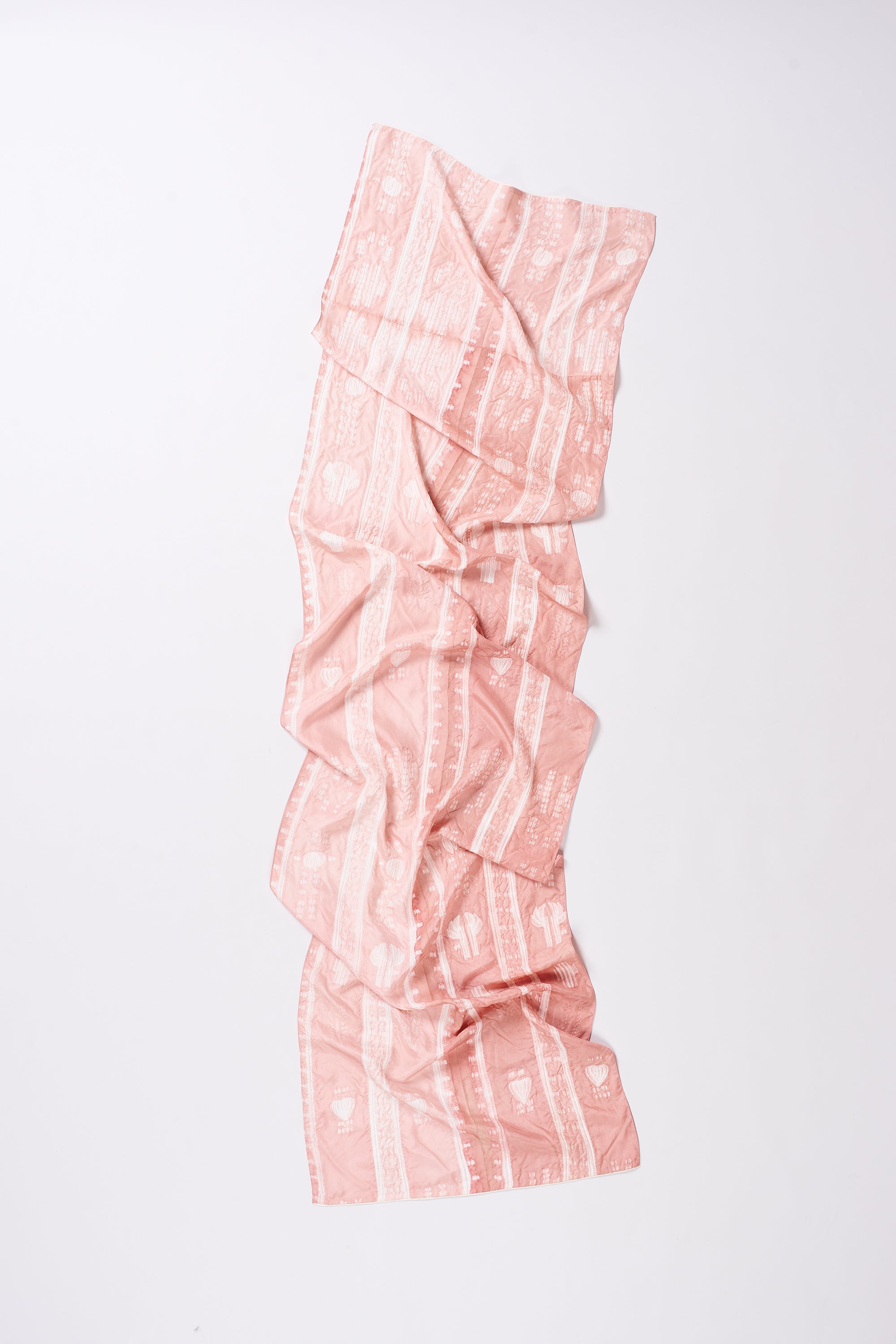 Chalk Pink Shibori Soft Silk Scarf