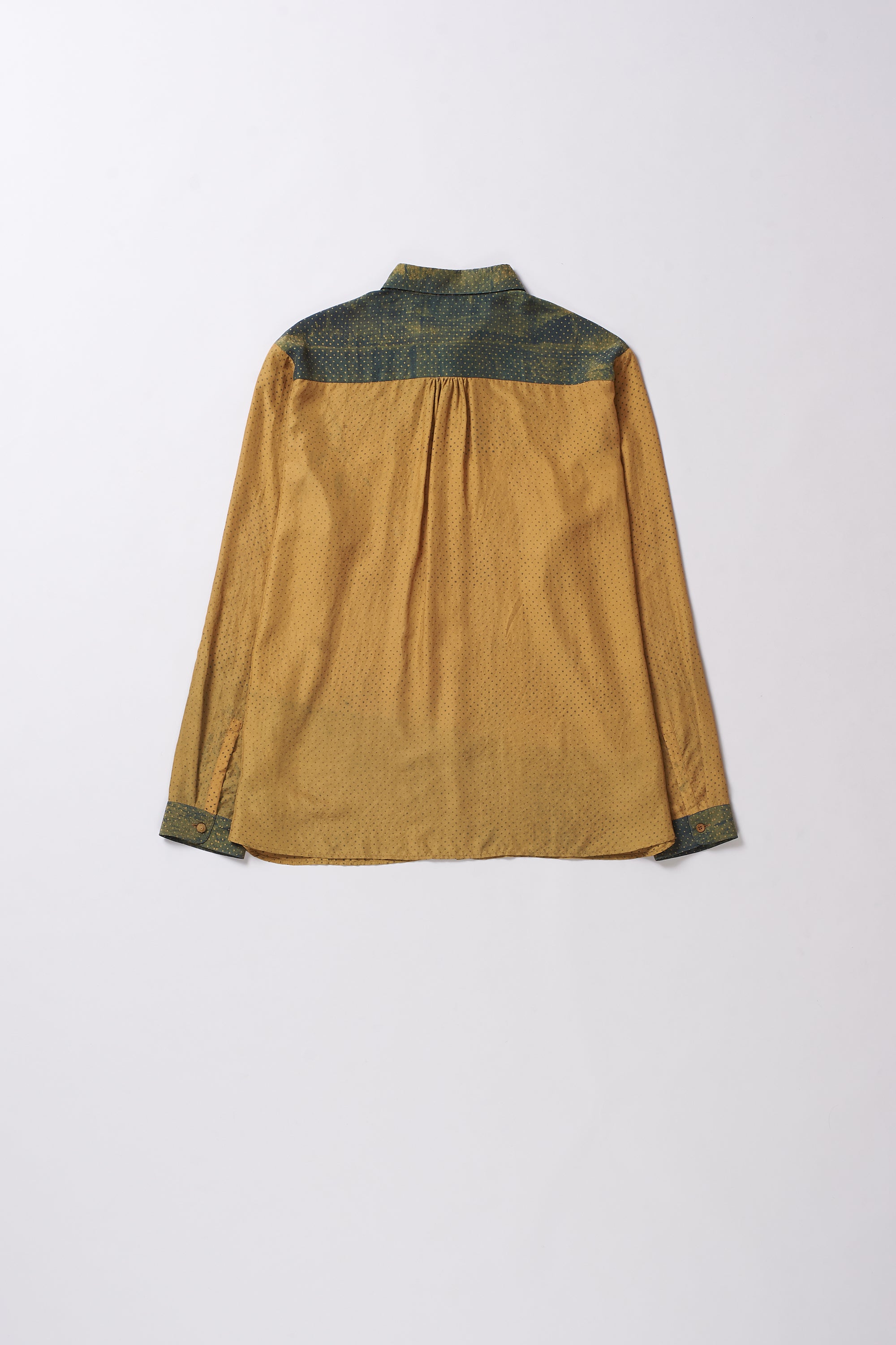 MUSTARD YELLOW SILK SHIRT