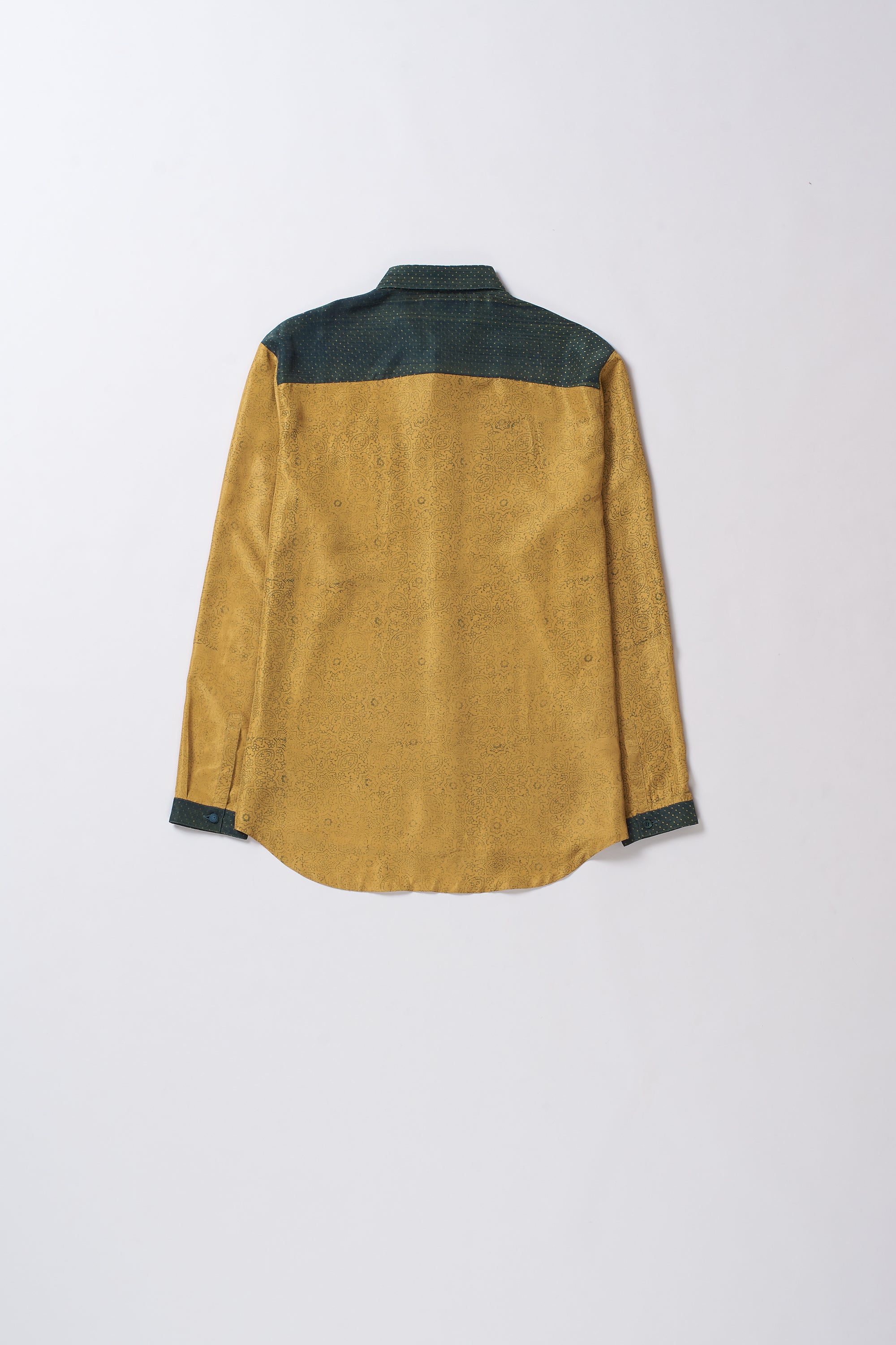 MUSTARD YELLOW SILK SHIRT