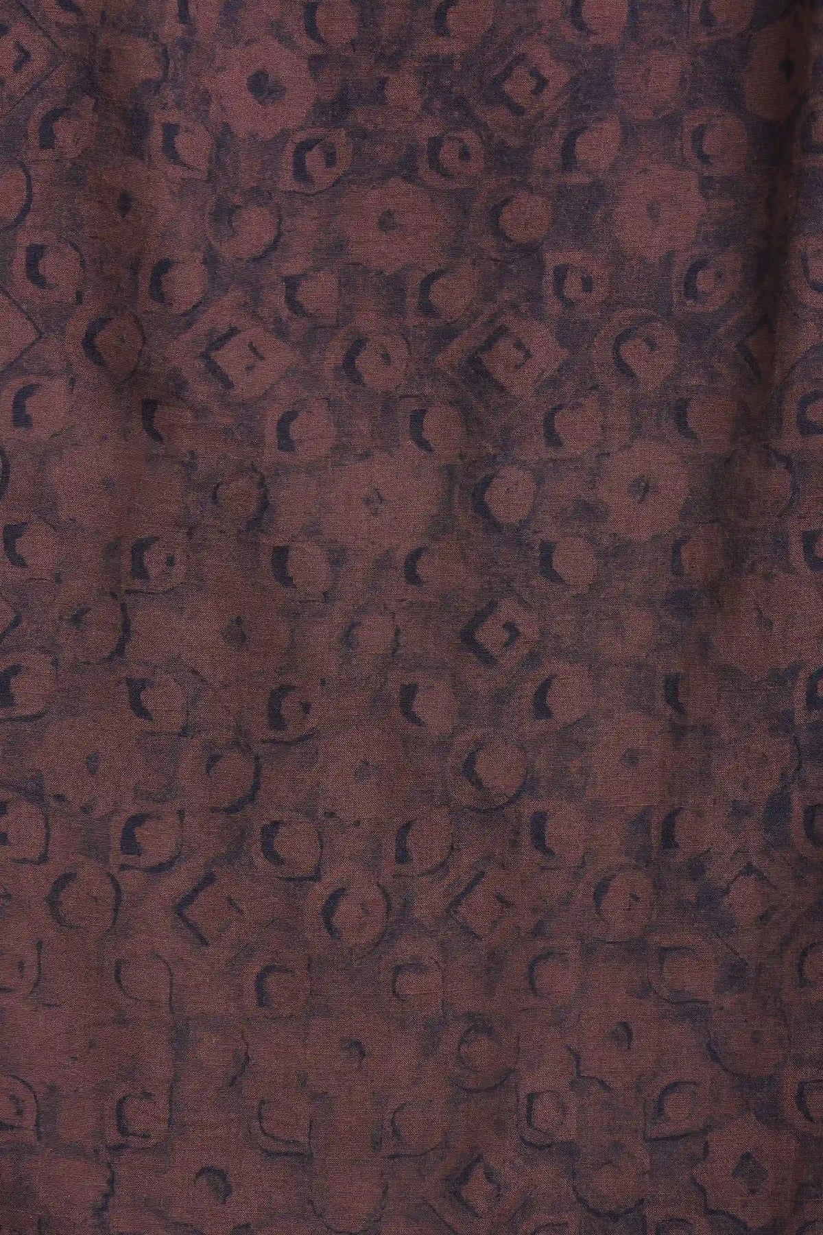 Burnt Umber with Block Print Cotton Silk Trouser