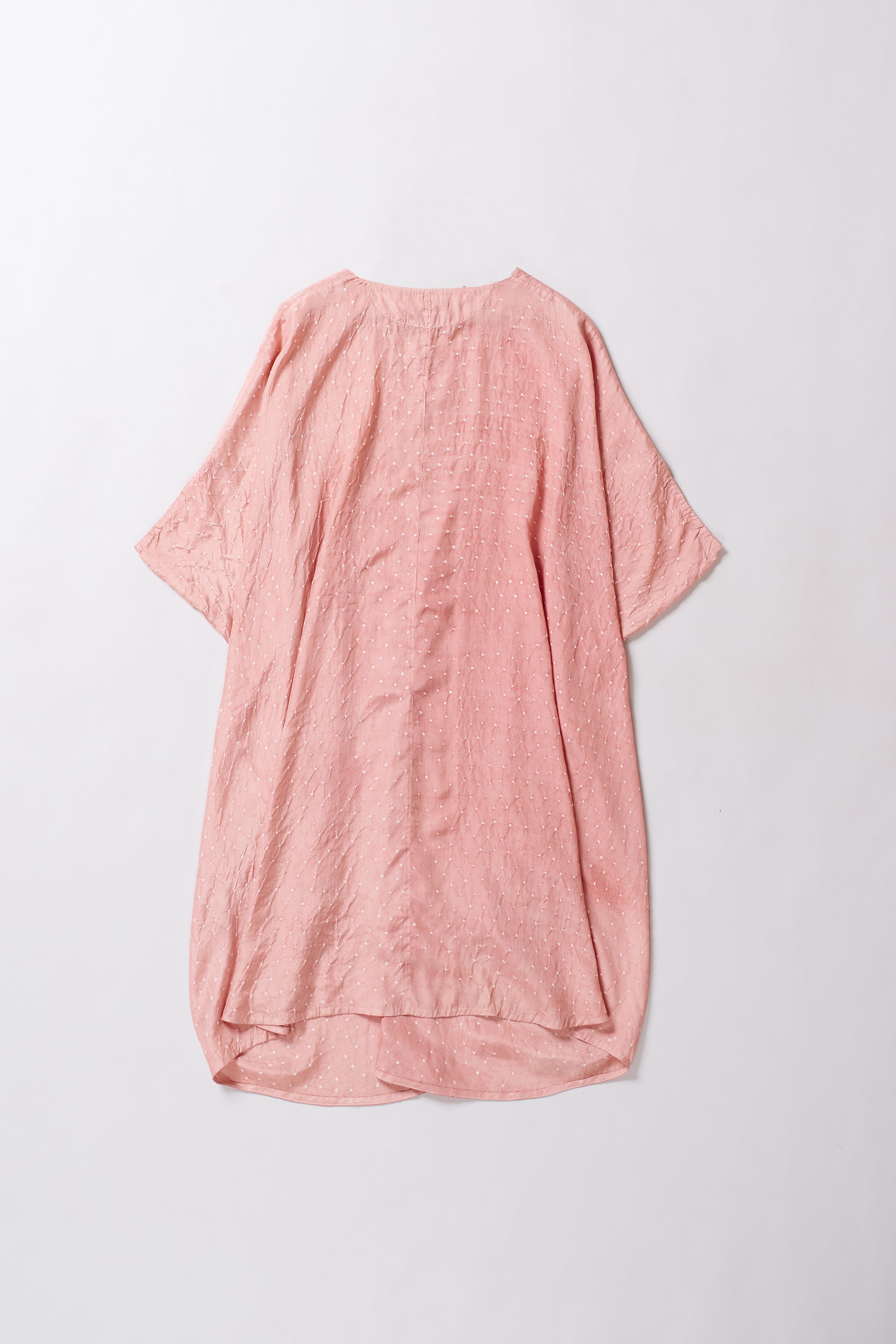 Silk Bandhani Women Dress in Chalk Pink