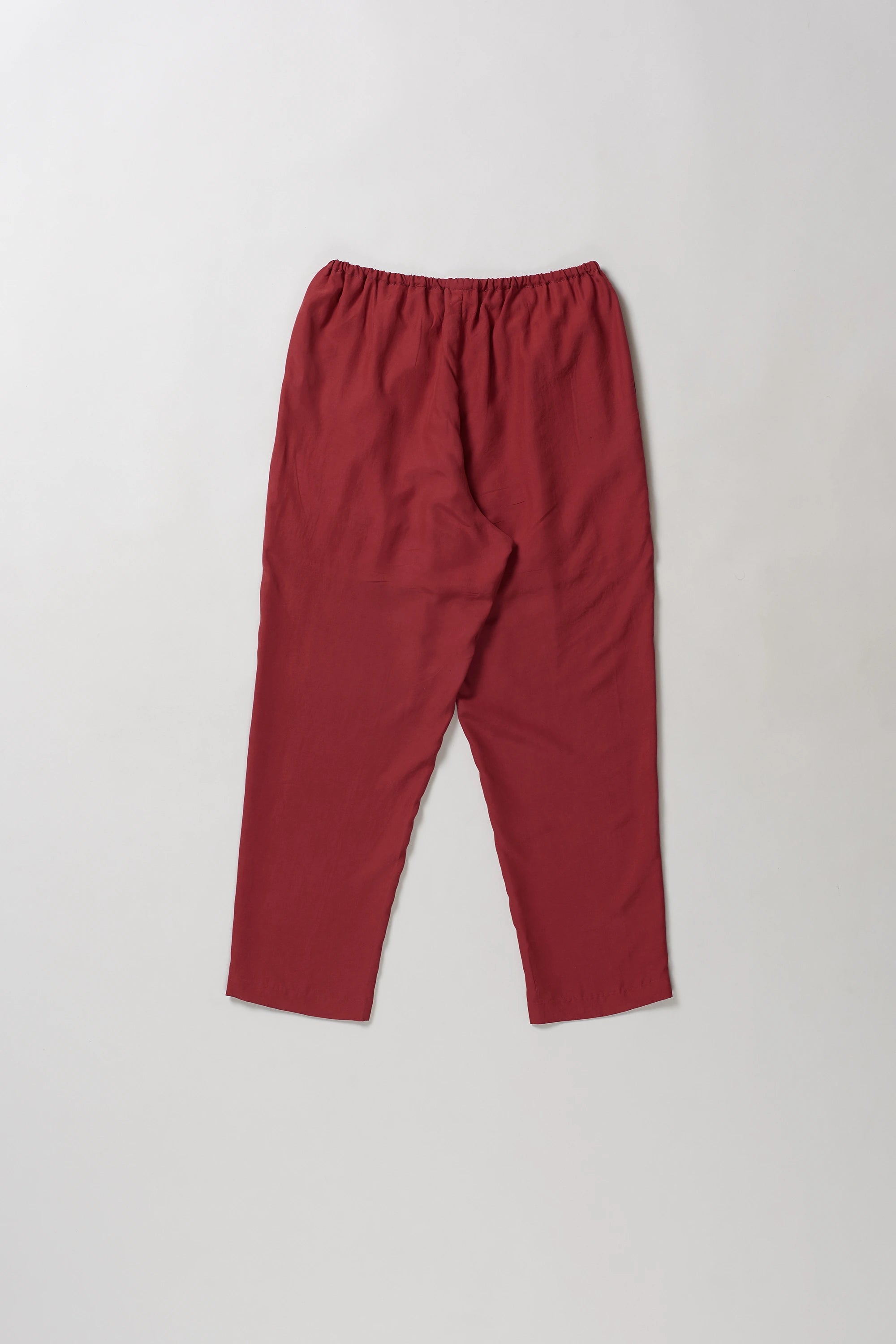 Silk Elastic Pants In Red Colour