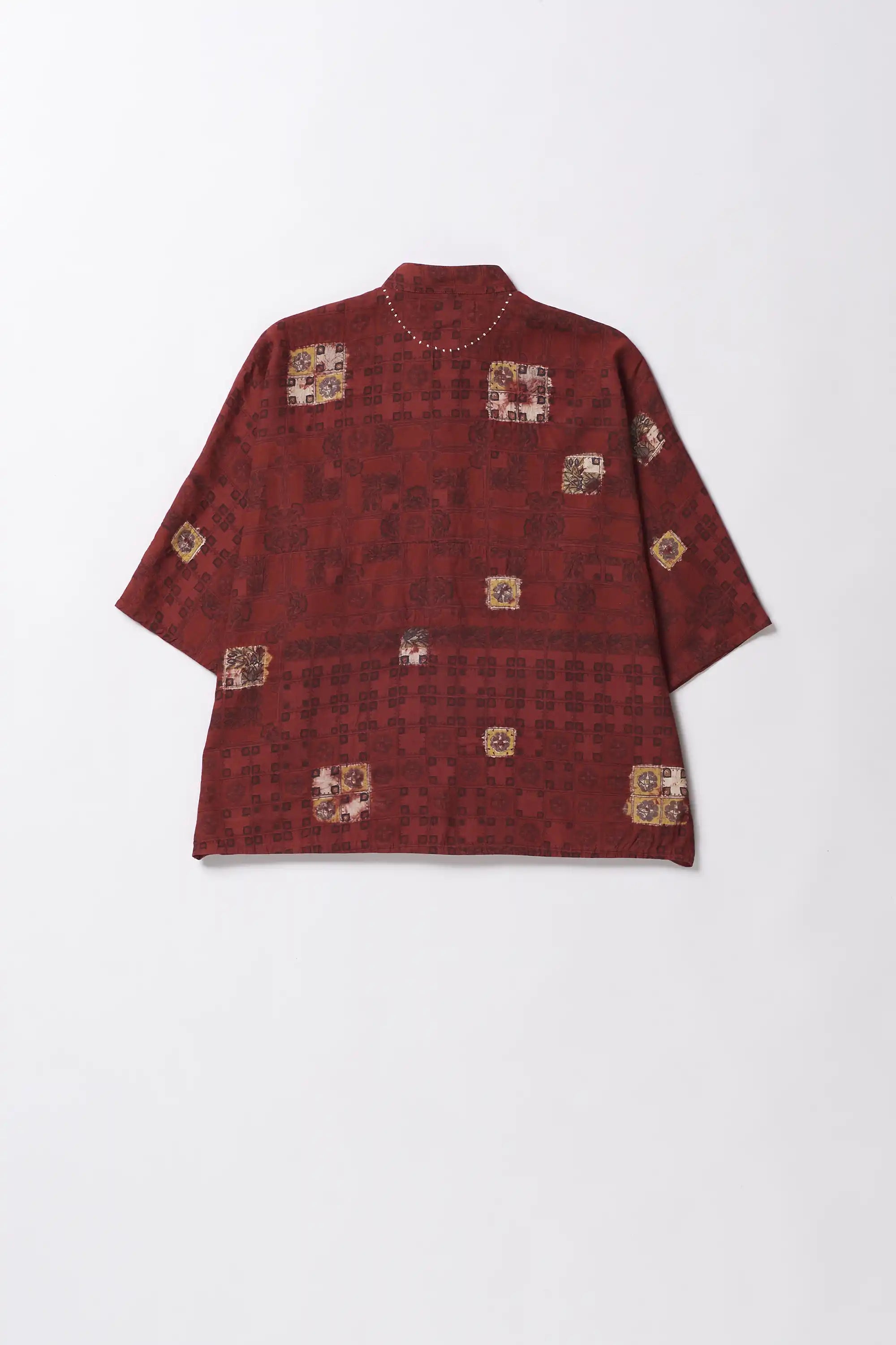 Chettinad Inspired Shirt in Red Colour