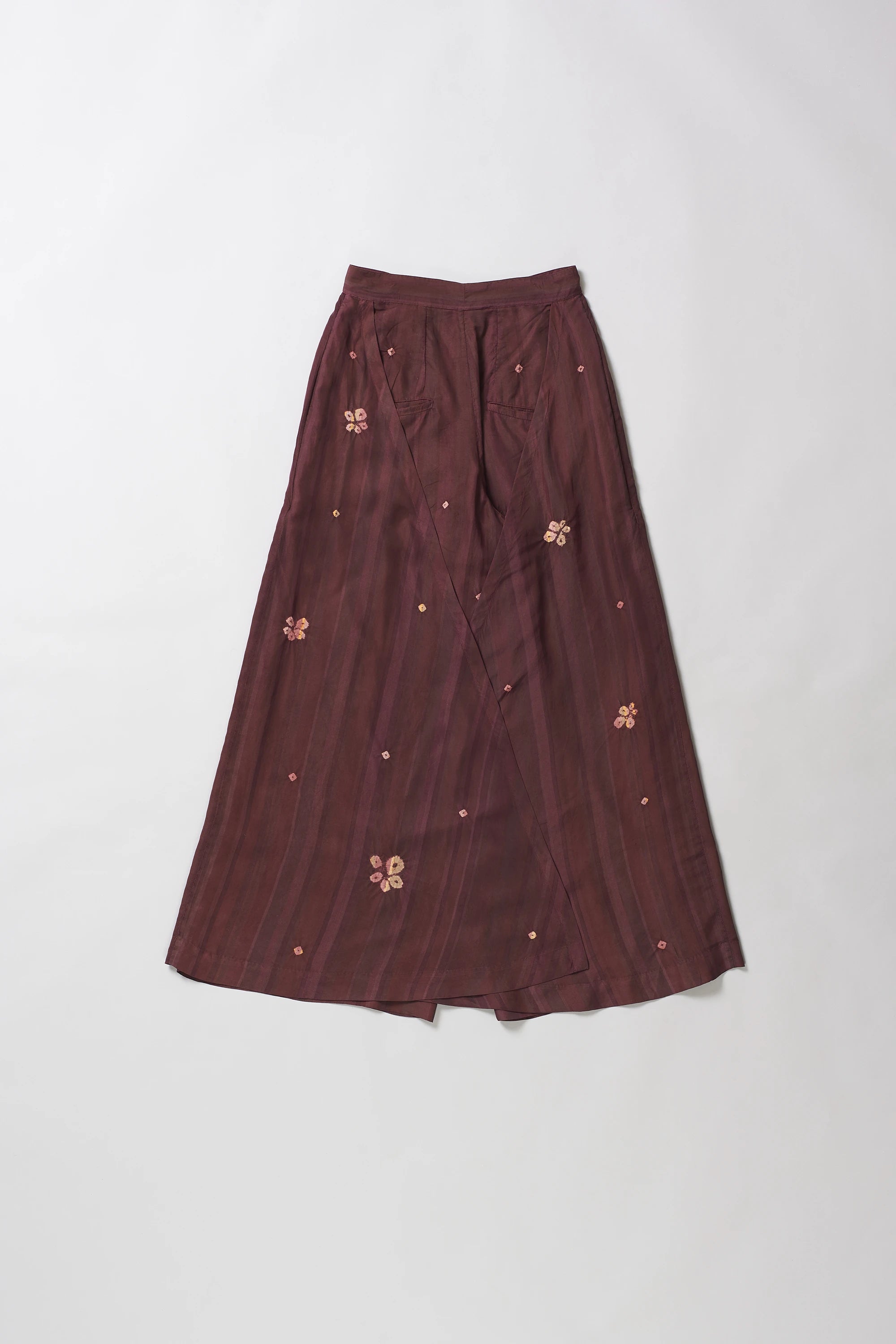 Purple Red Silk Shibori Pant