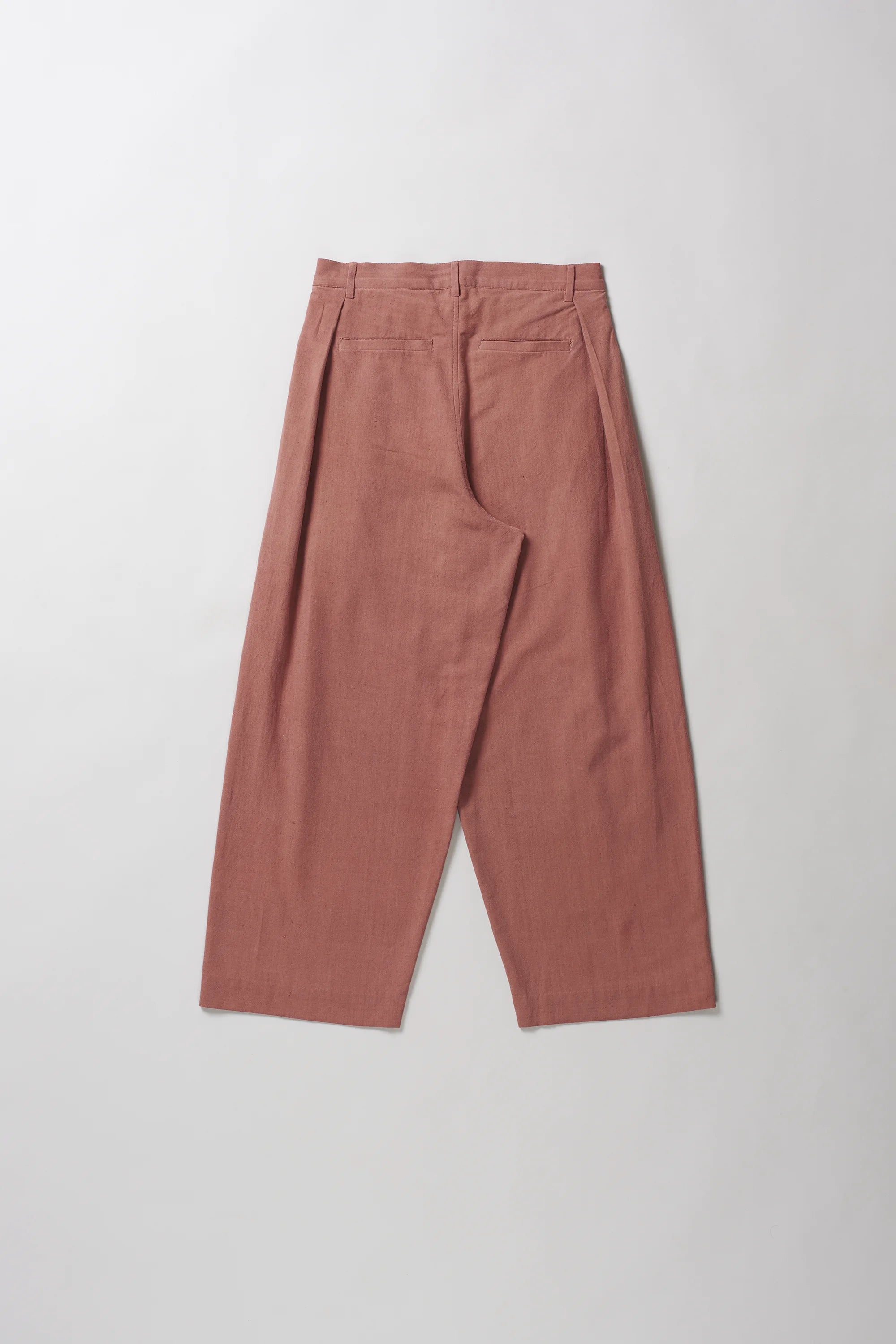 Pleated Cotton Trousers in Rogue Pink