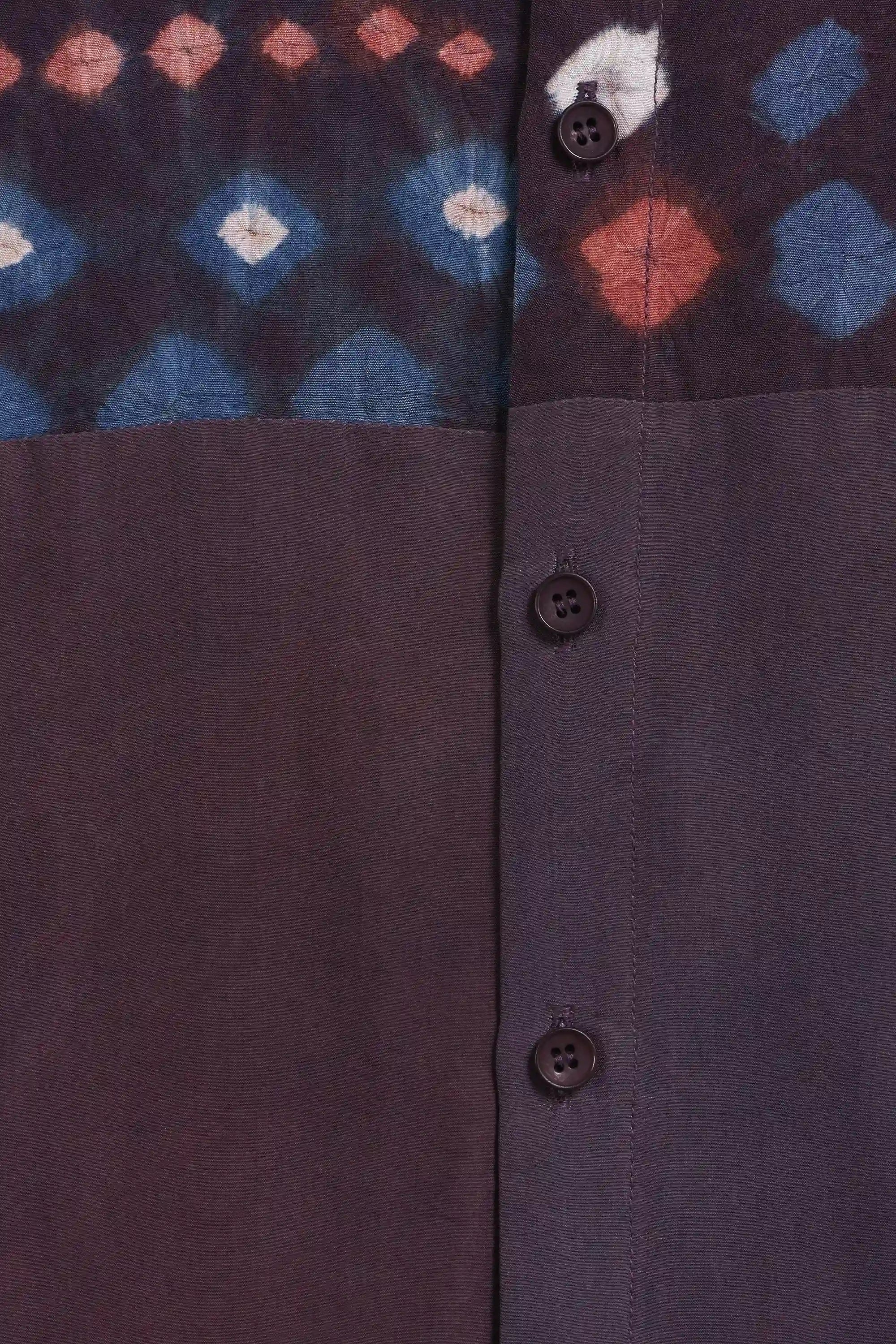 Multi Color Bandhani Shirt Silk