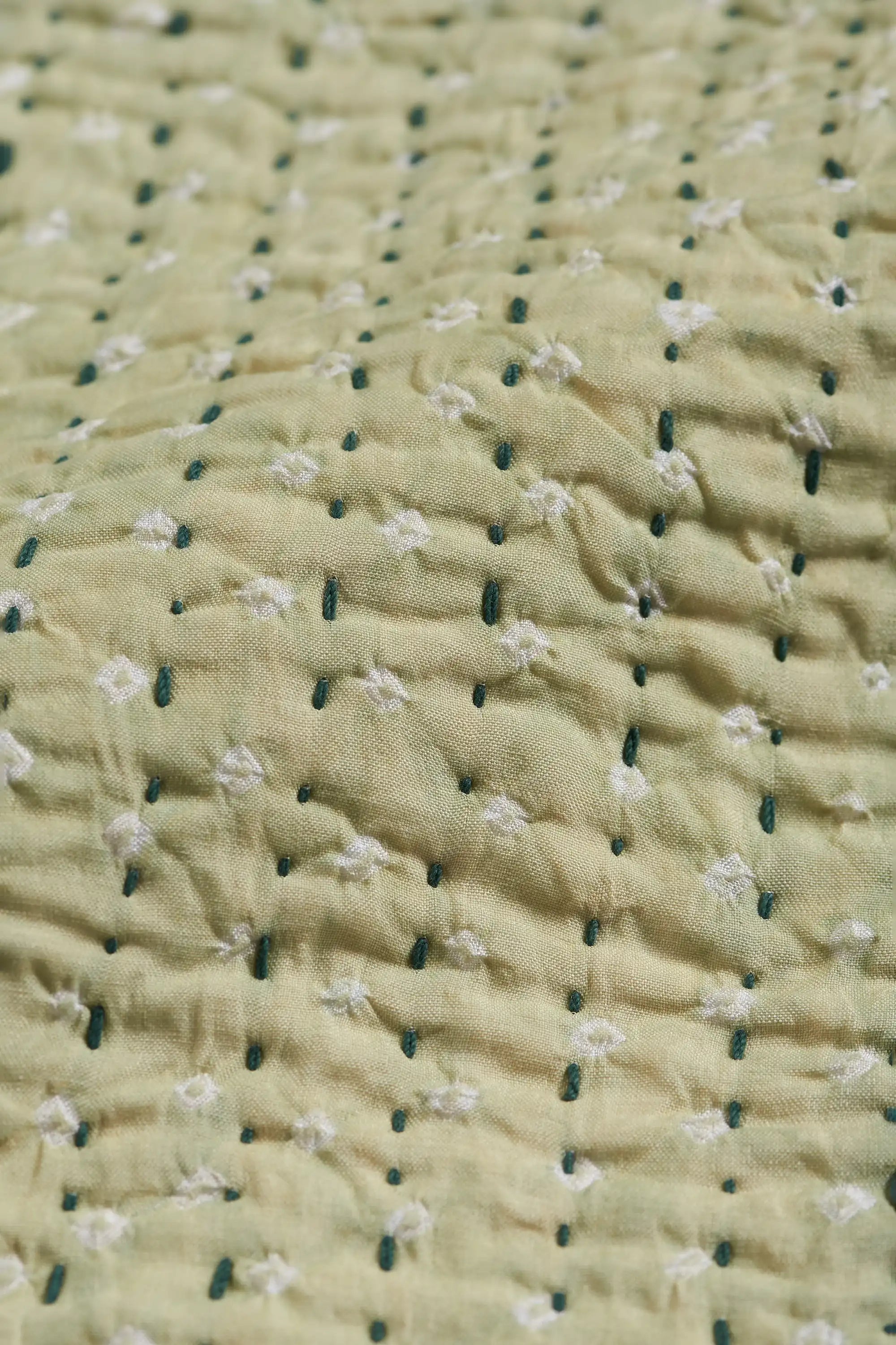 Fabric close-up with kanthawork