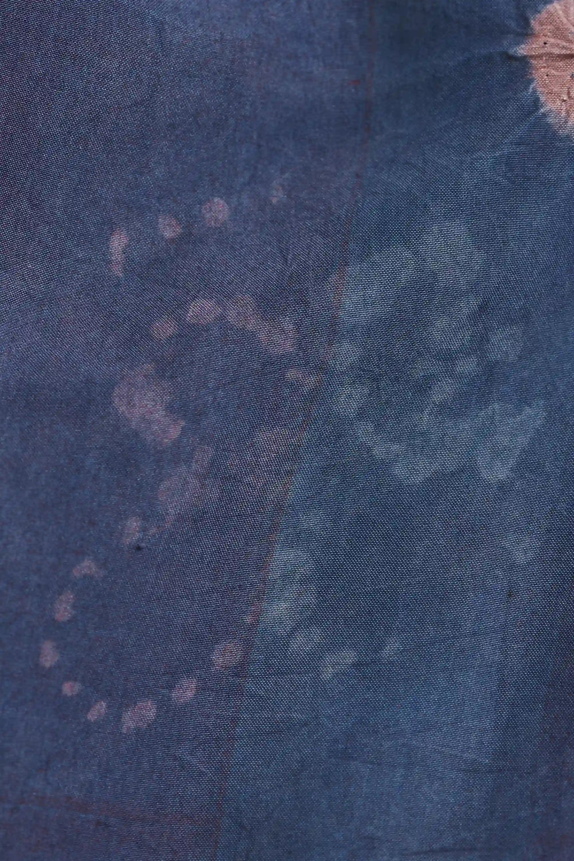 Shibori Silk Shirt in Sky Indigo
