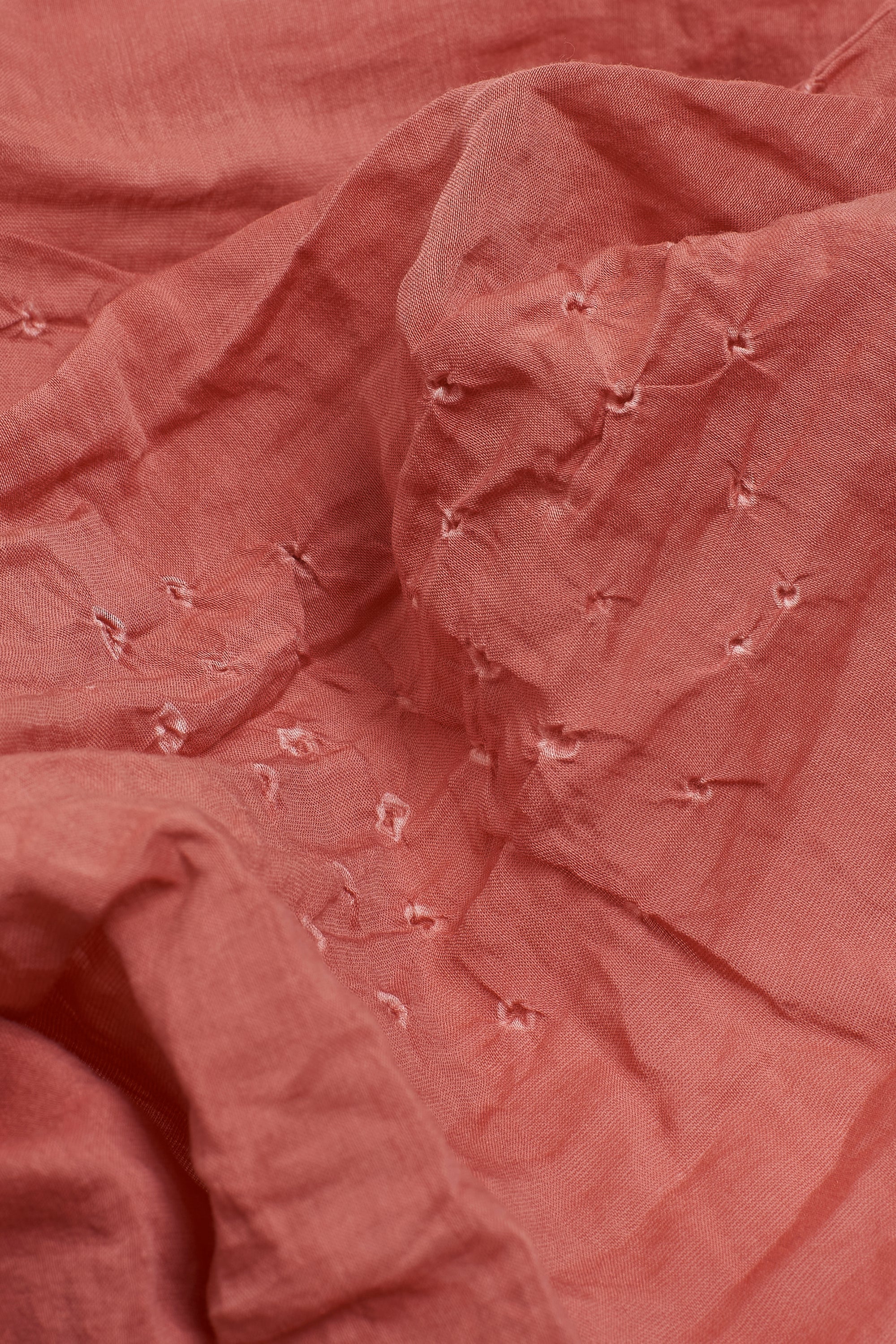 PINK WOOD SILK WITH BANDHANI SCARF