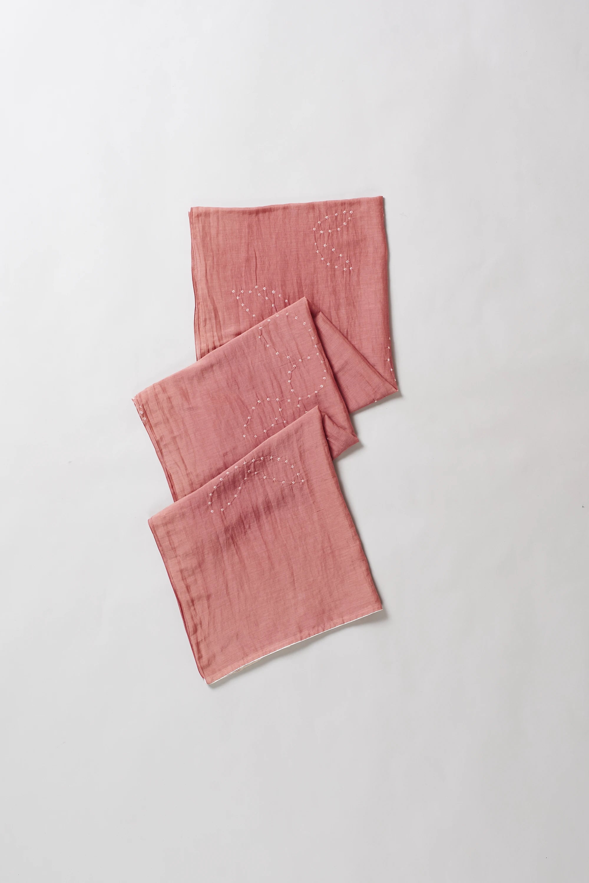Pink Wood Silk with Bandhani Scarf