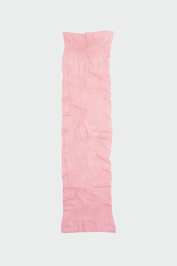 LIGHT PINK SILK BANDHANI SCARF