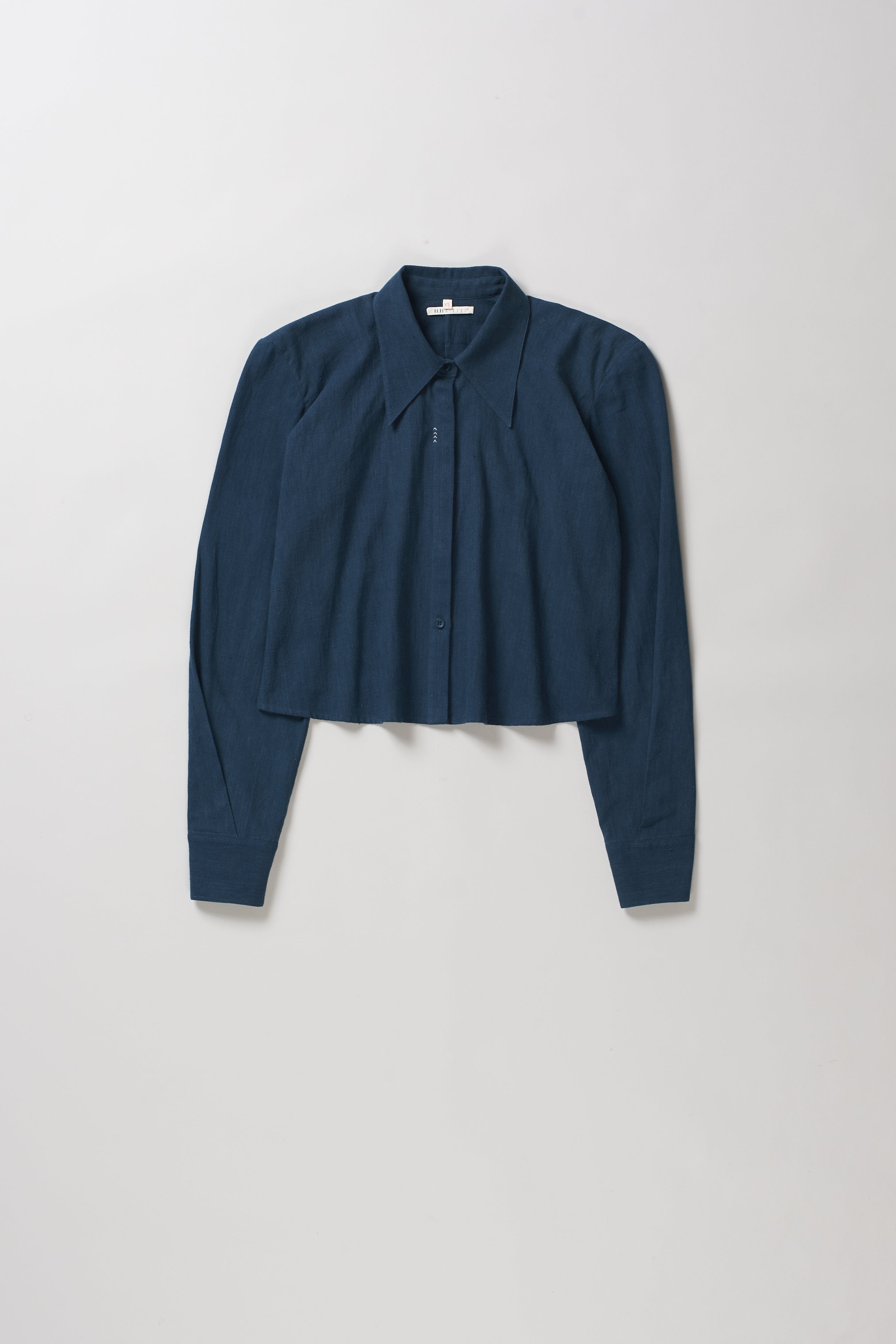 Boxy Cotton Shirt in Space Blue