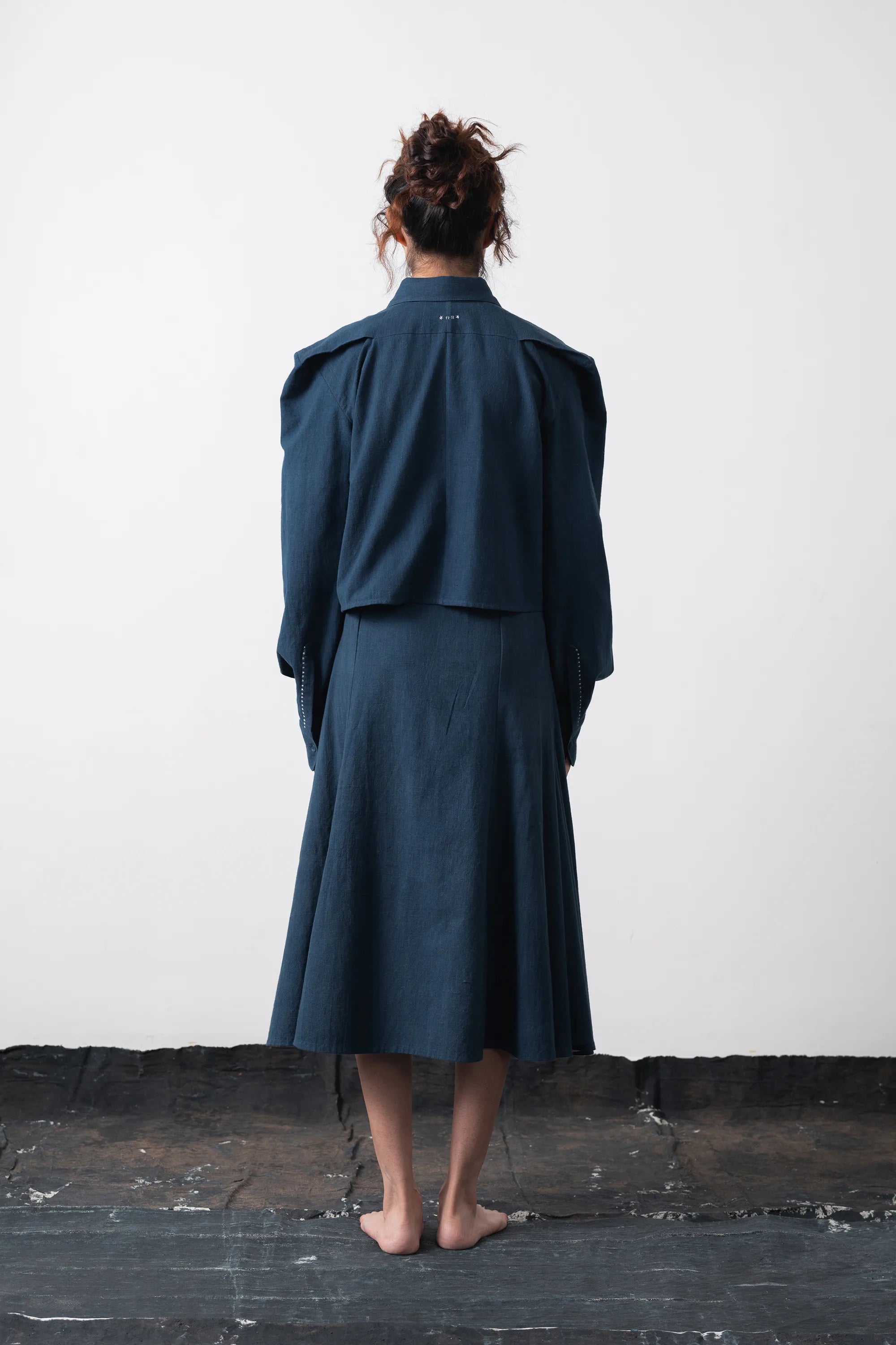 Space Blue Flared Skirt