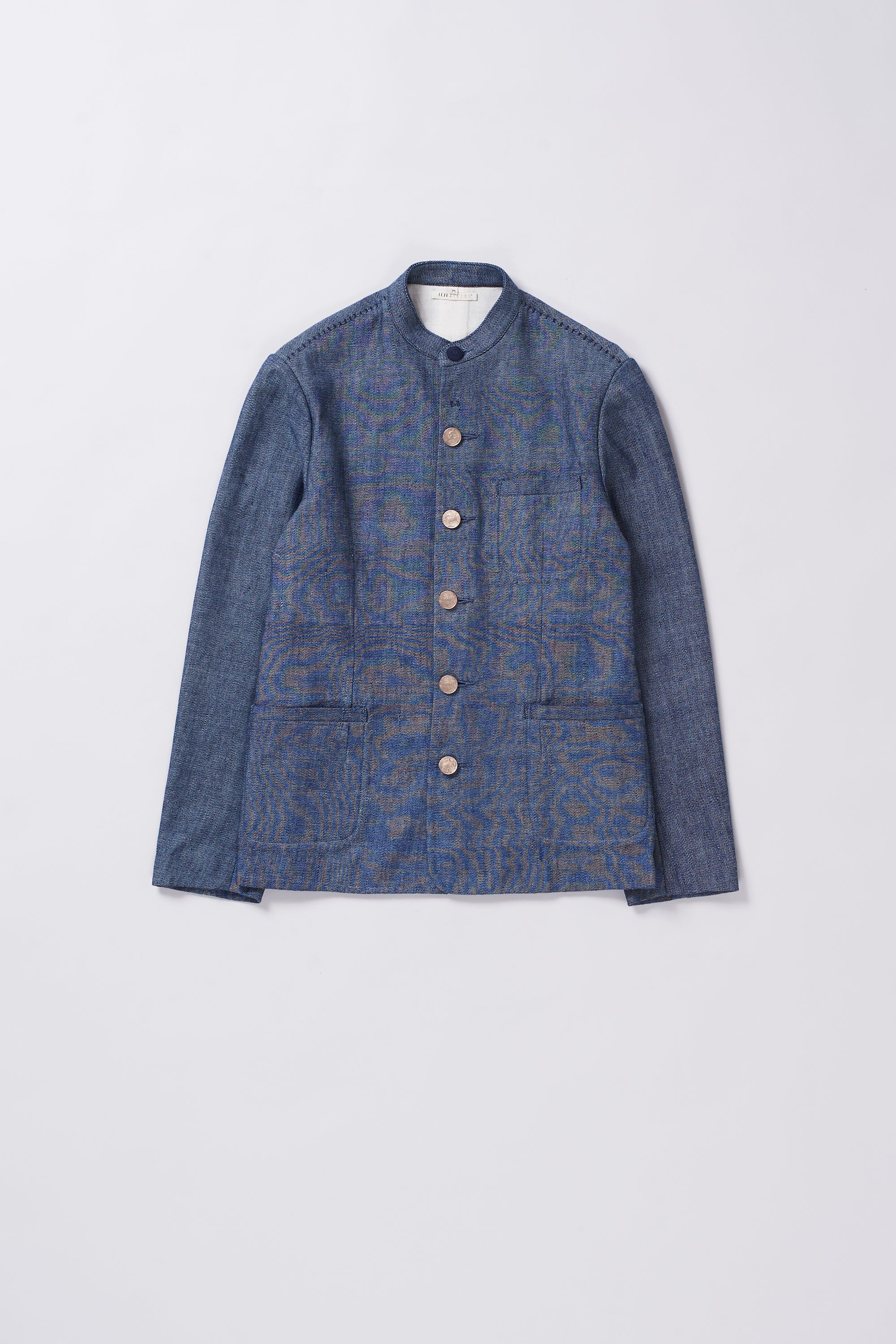 MEDIUM INDIGO BAND COLLAR JACKET