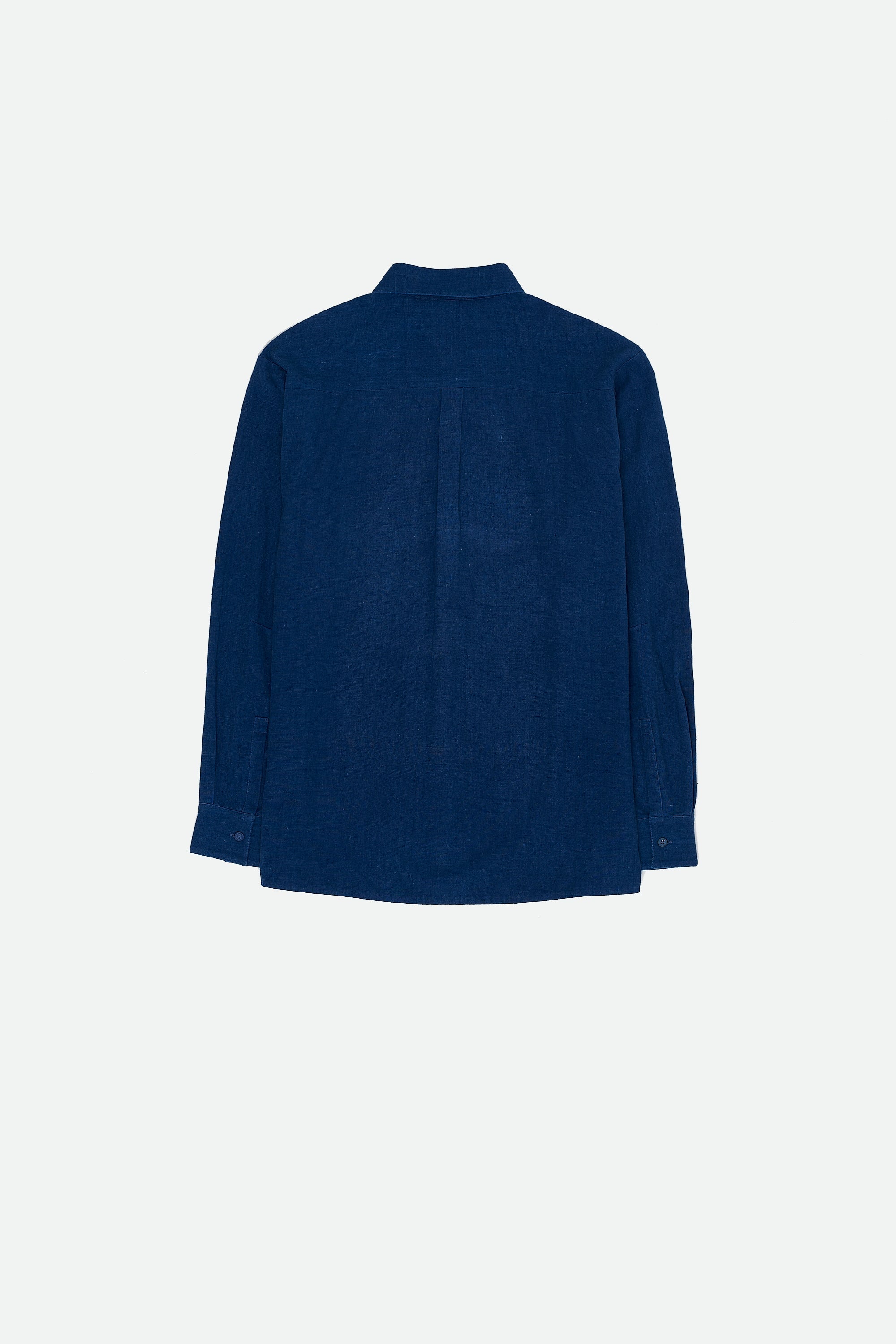 Back image of medium indigo shirt