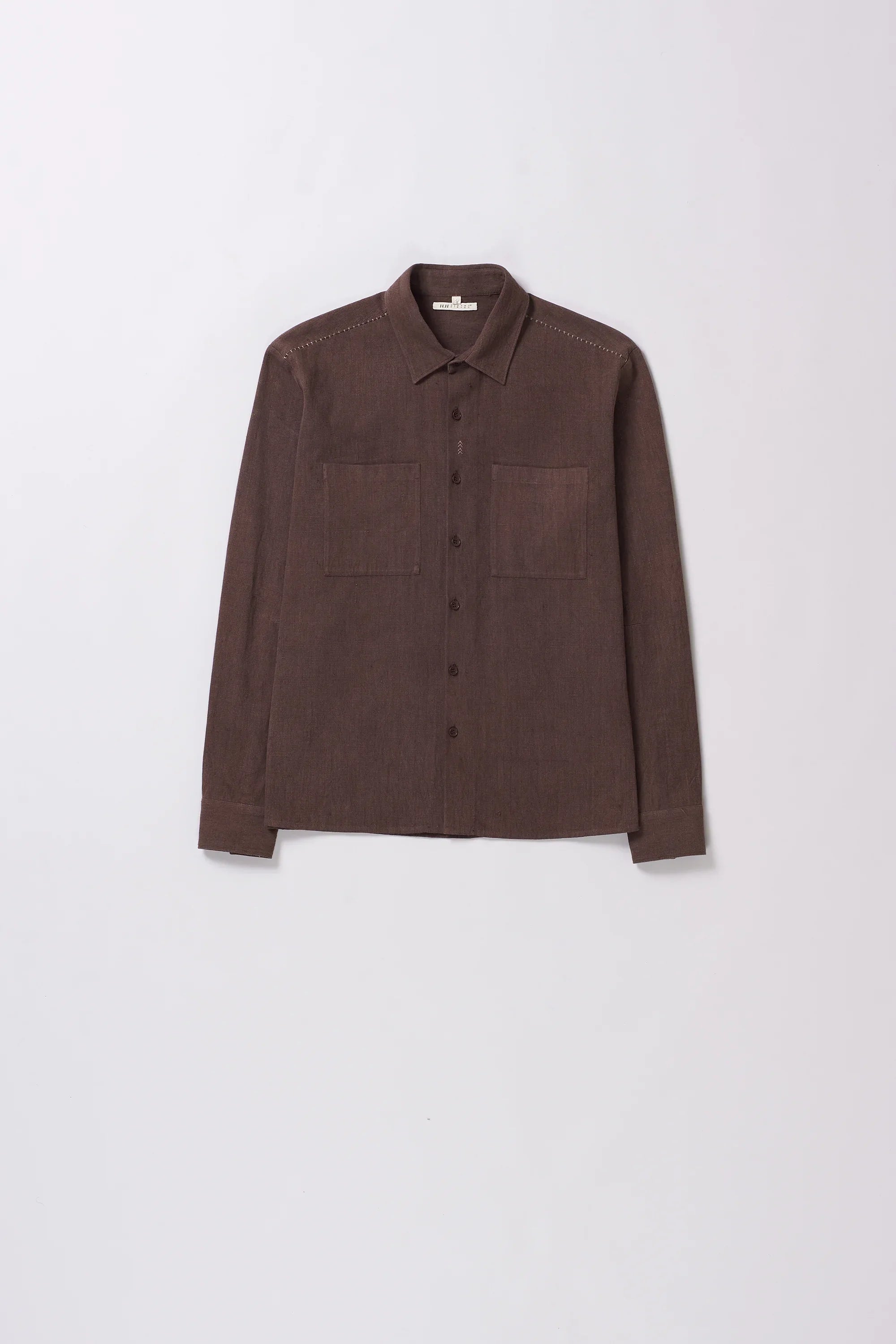 ORGANIC COTTON SHIRT IN BURNT UMBER
