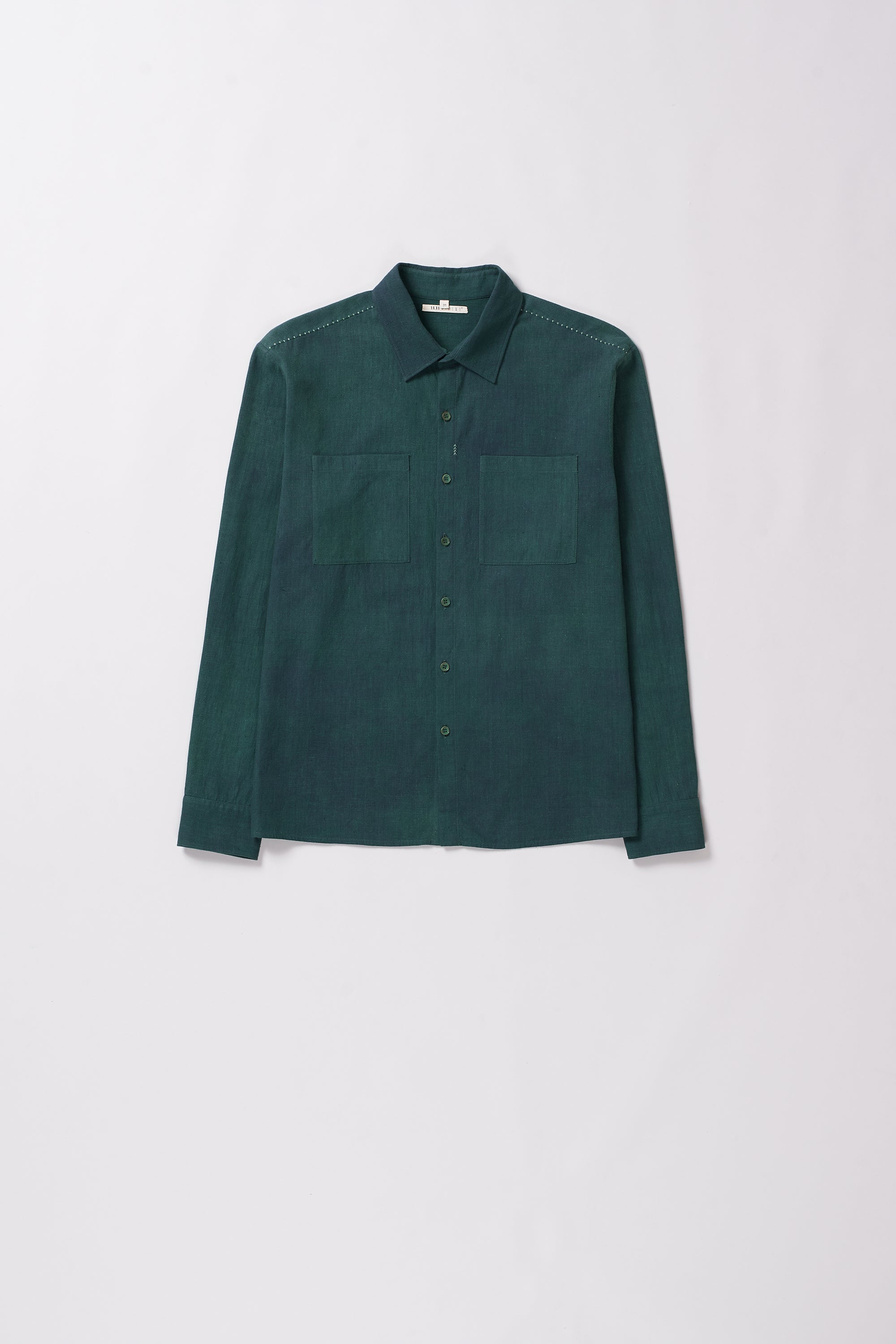 BOTTLE GREEN FINE COTTON SHIRT