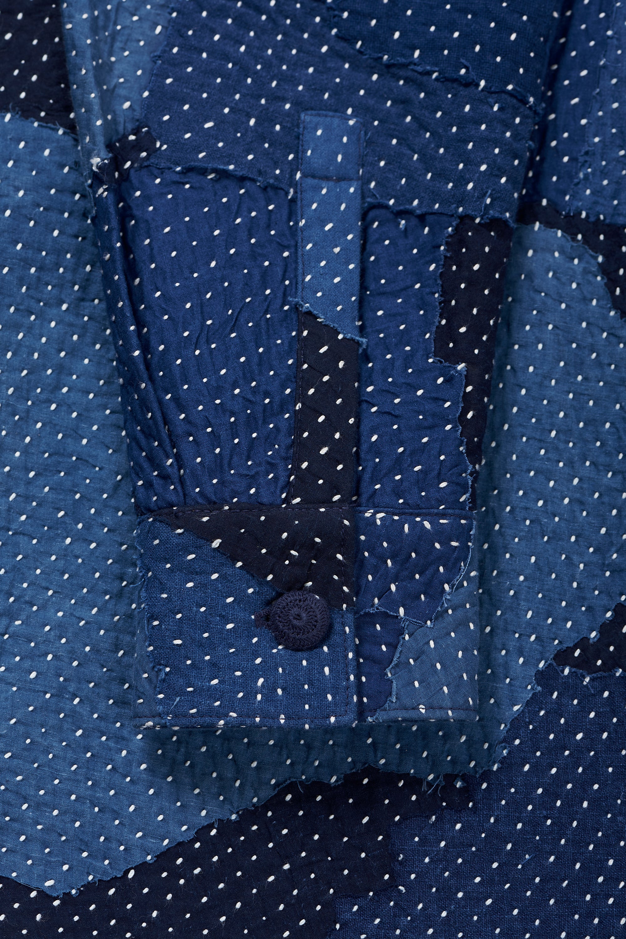 INDIGO COTTON KANTHA PATCHWORK SHIRT