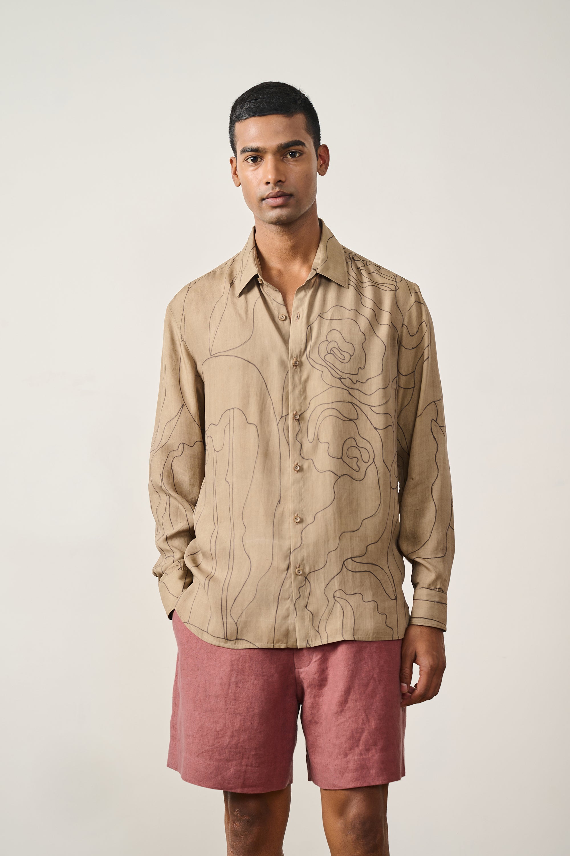 HAND PAINTED SILK UNISEX SHIRT