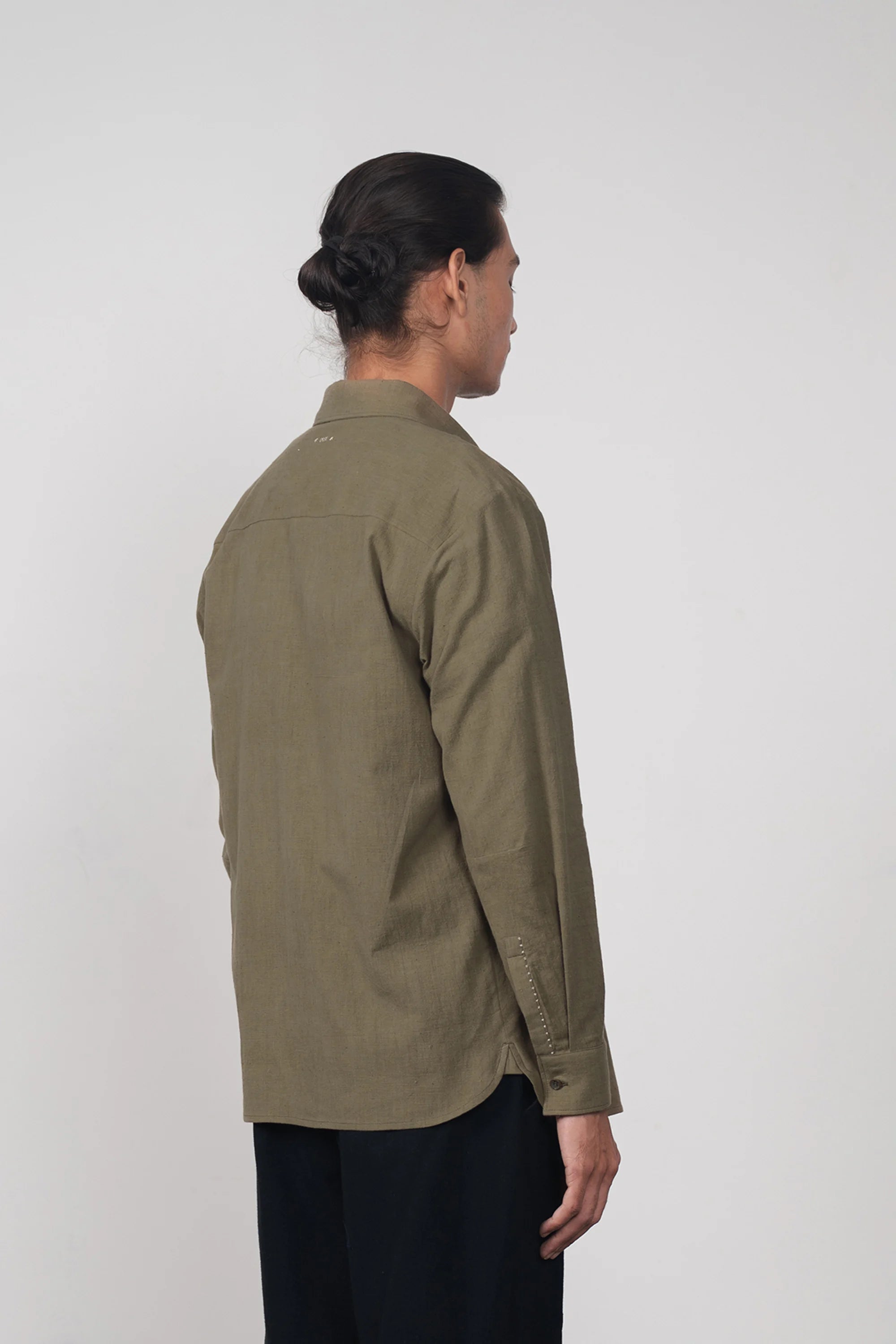 Relaxed Fit Khakhi Green Shirt