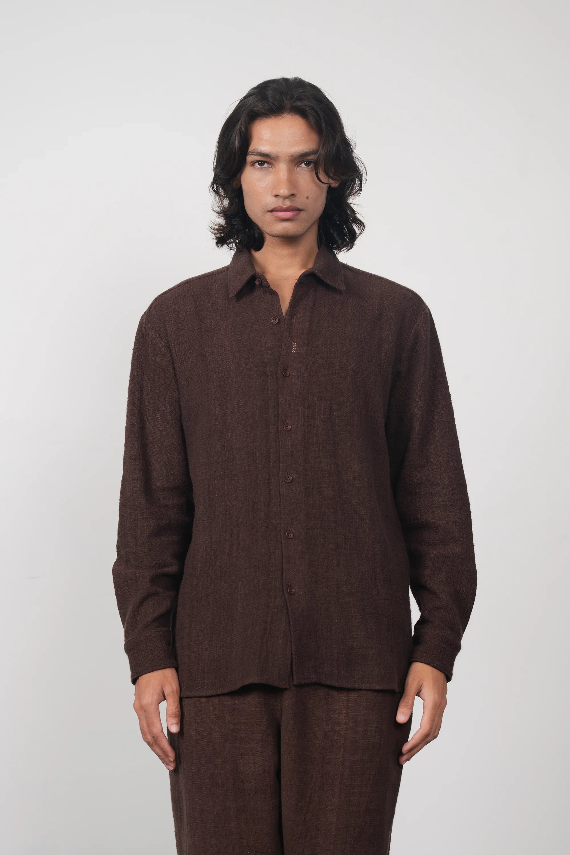RELAXED FIT SHIRT IN BURNT UMBER