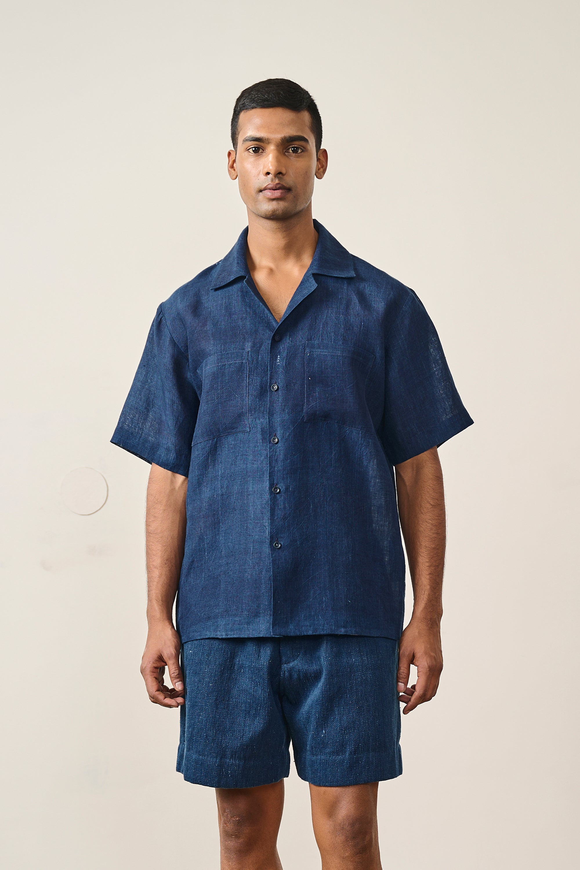 INDIGO CAMP COLLAR SHIRT