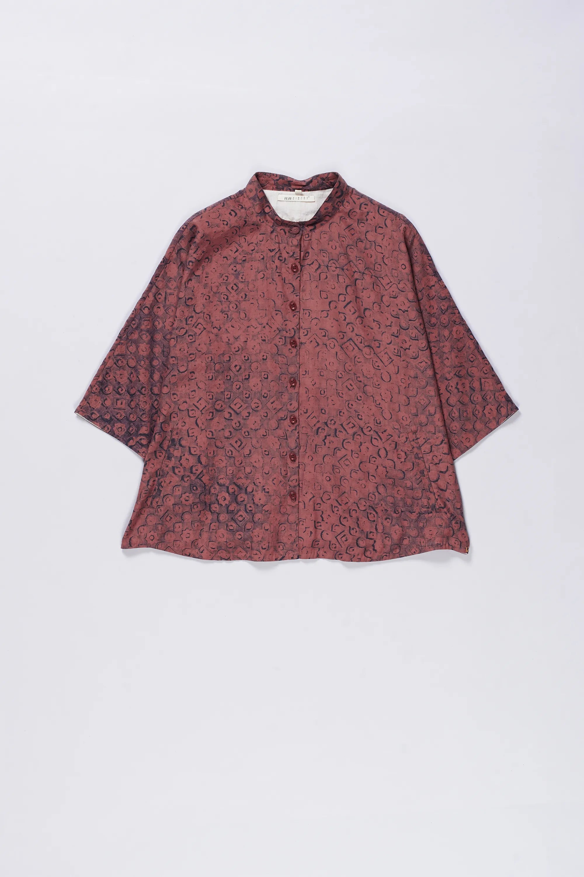 French Rose Band collar Shirt