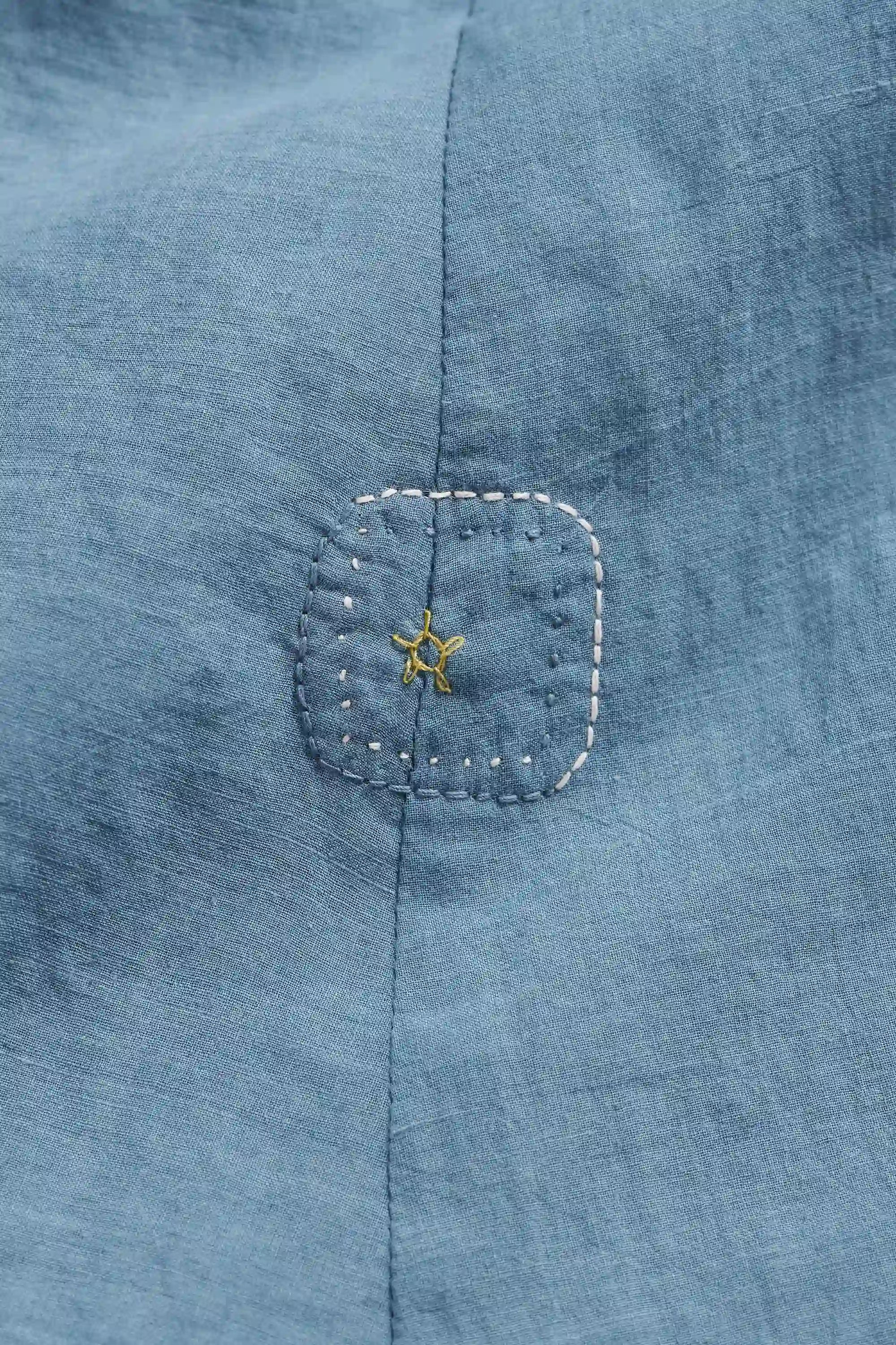 Mul Cotton Dress in Powder Blue