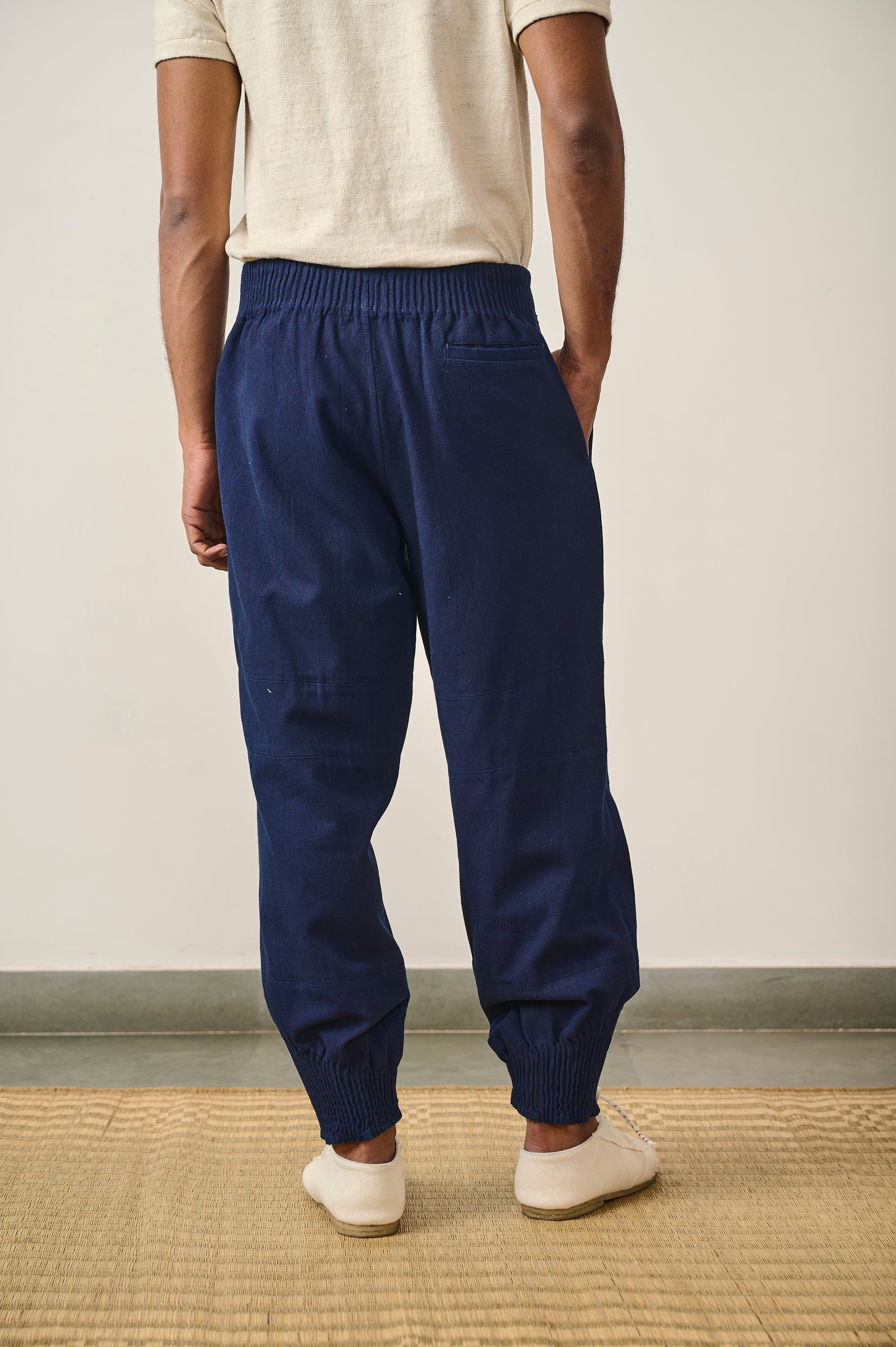 INDIGO WOVEN JOGGERS