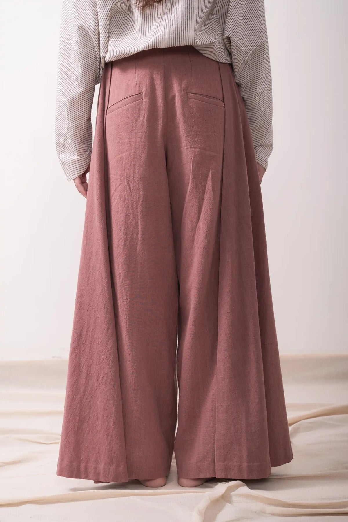 High Waisted Trousers in Dusky Mauve