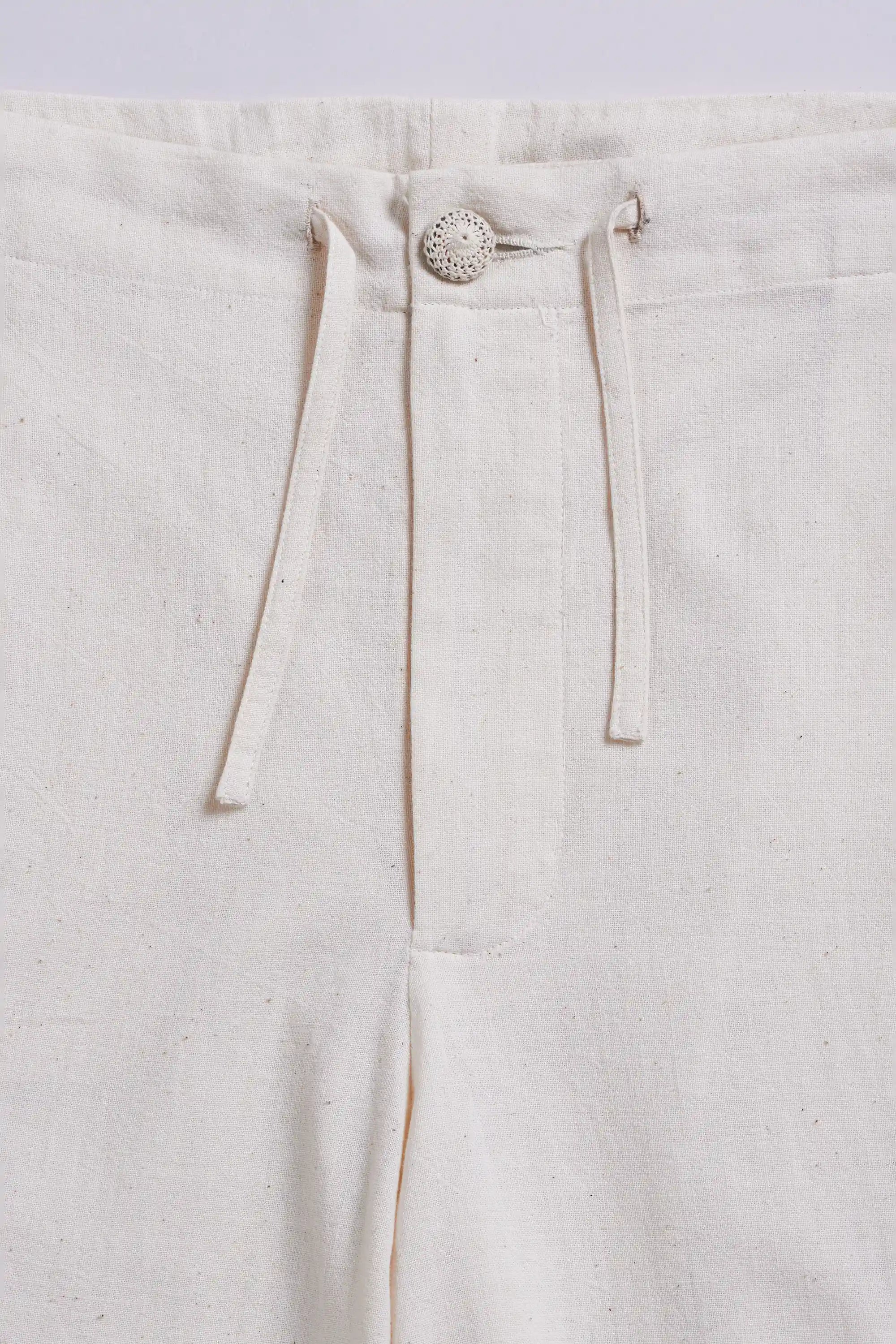 Adjustable Relaxed Pants in Ecru