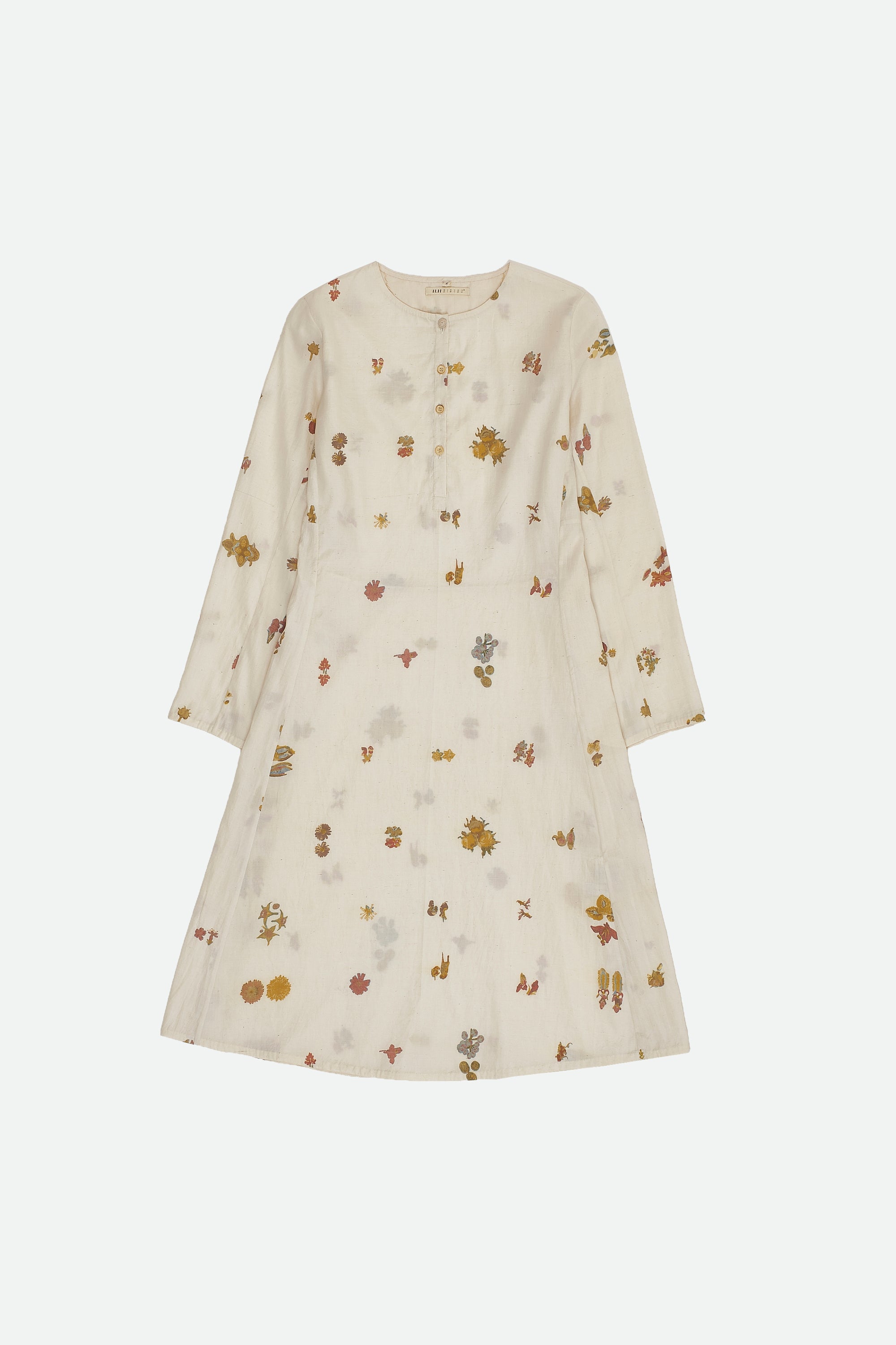 ECRU SCREEN PRINT DRESS