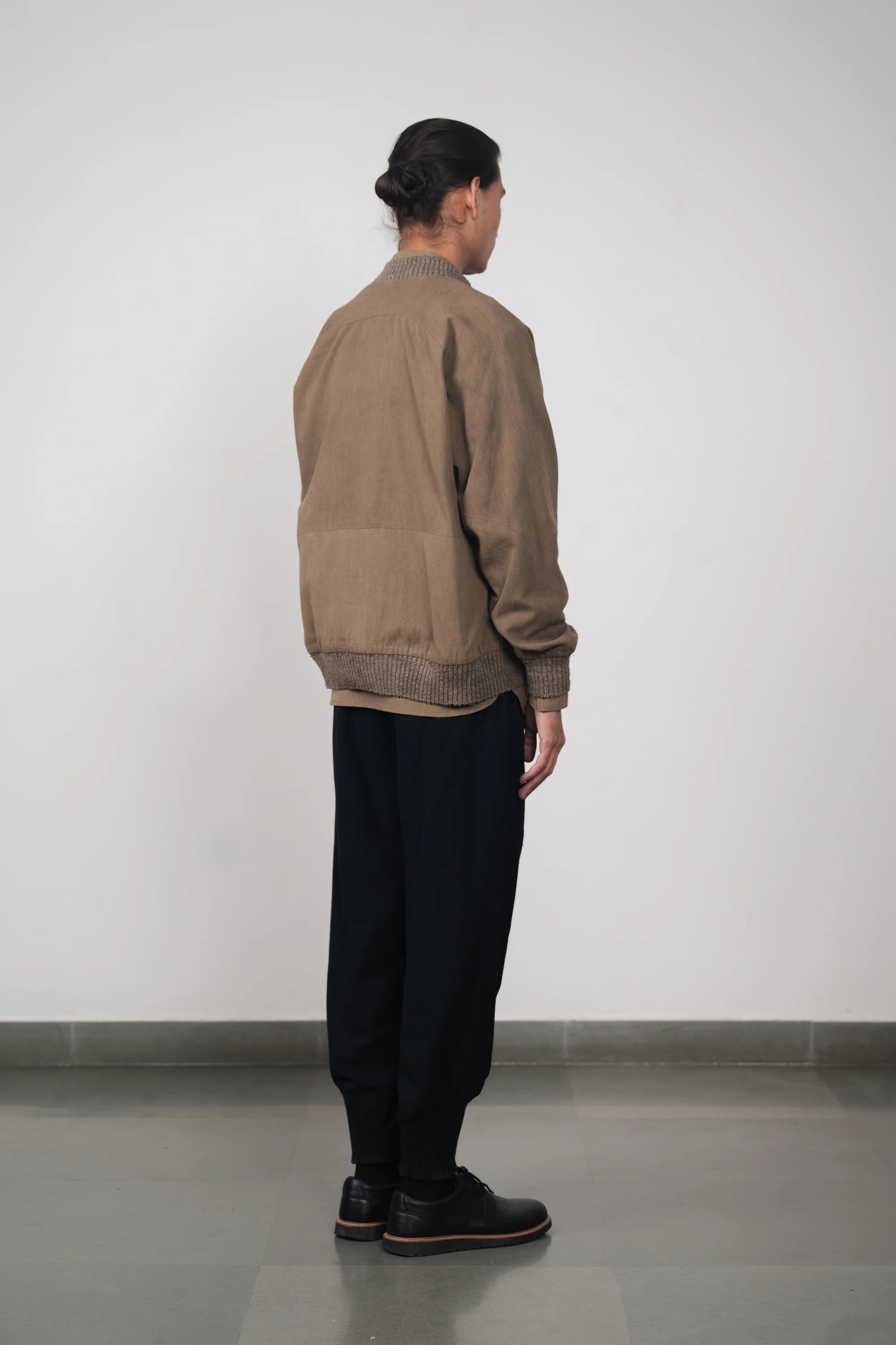 Cropped Khakhi Green Bomber Jacket