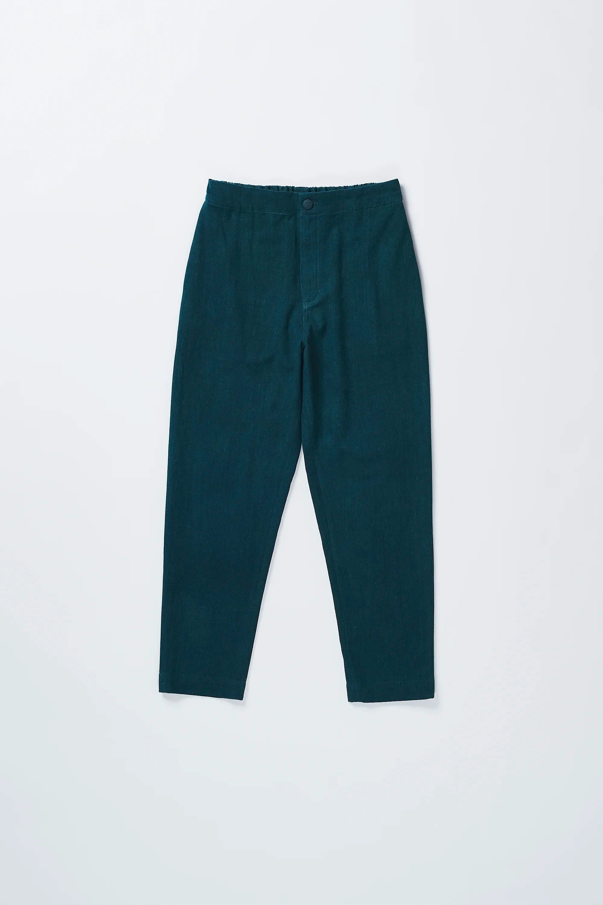 BOTTLE GREEN TAPERED FIT TROUSERS