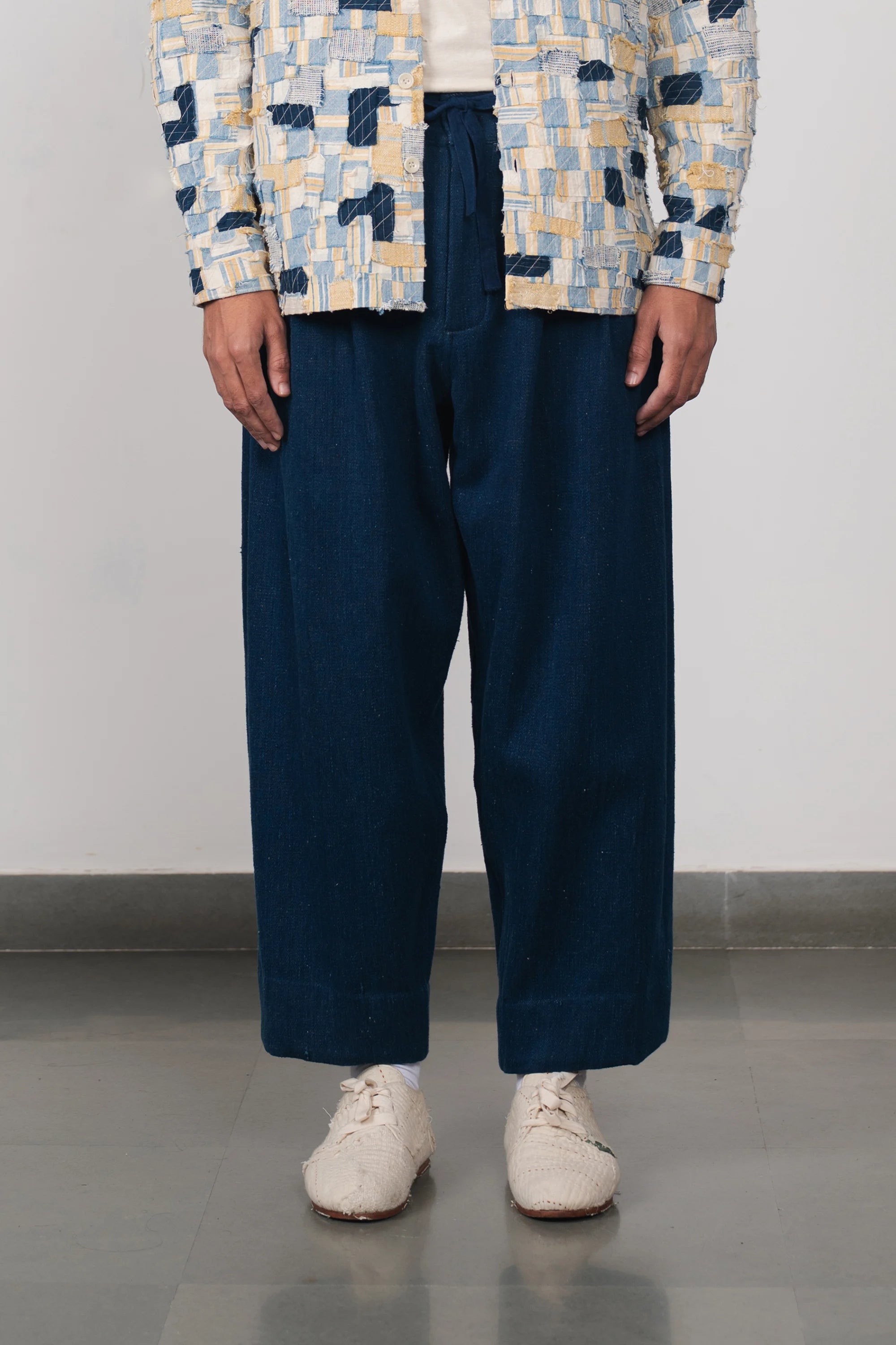 Indigo Denim Wide Leg Trousers