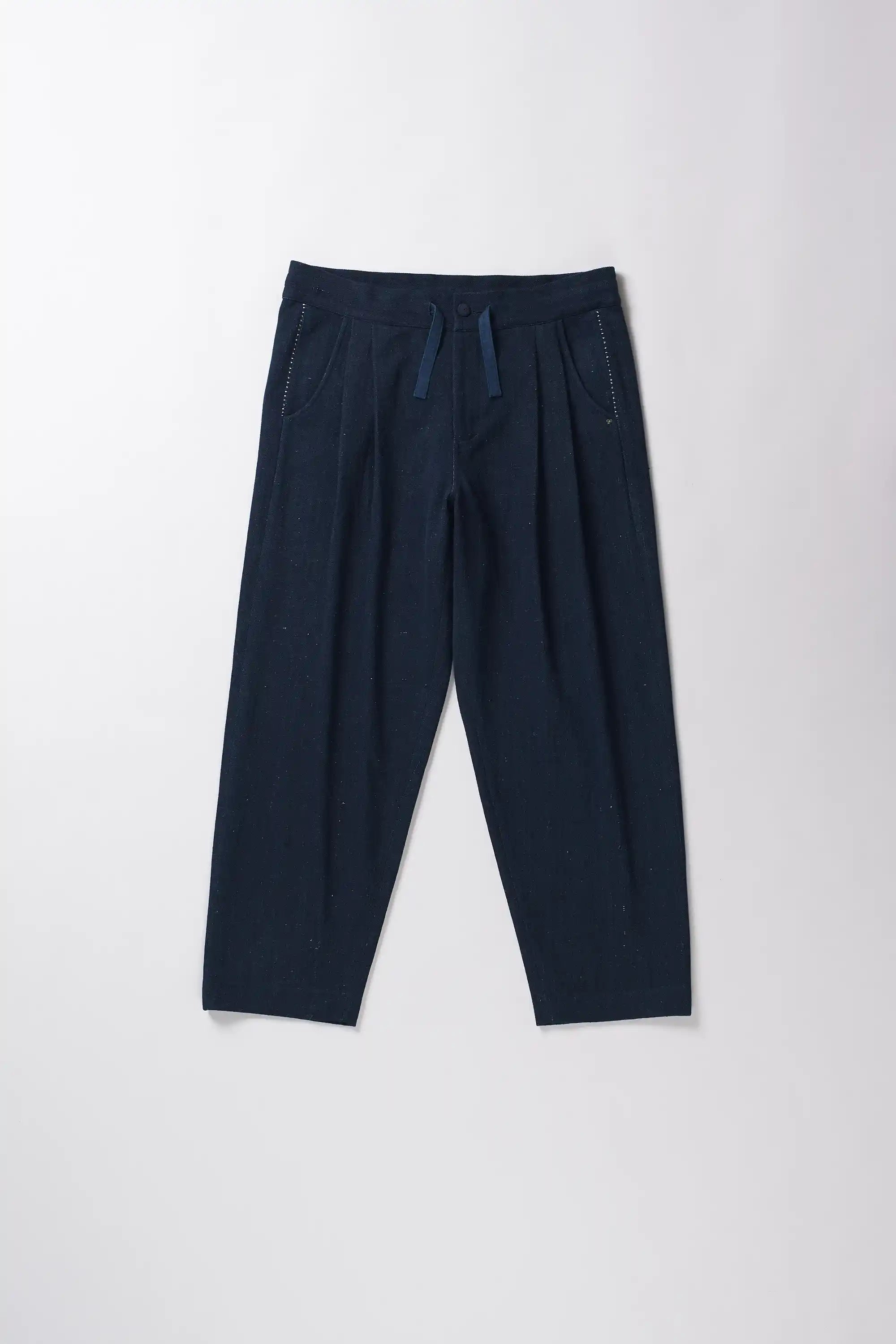 Denim Wide Leg Trousers in Indigo