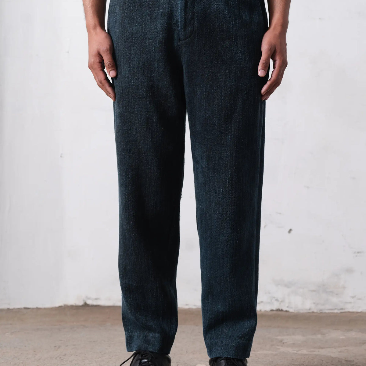 Midnight Indigo Washed Effect Denim Trousers