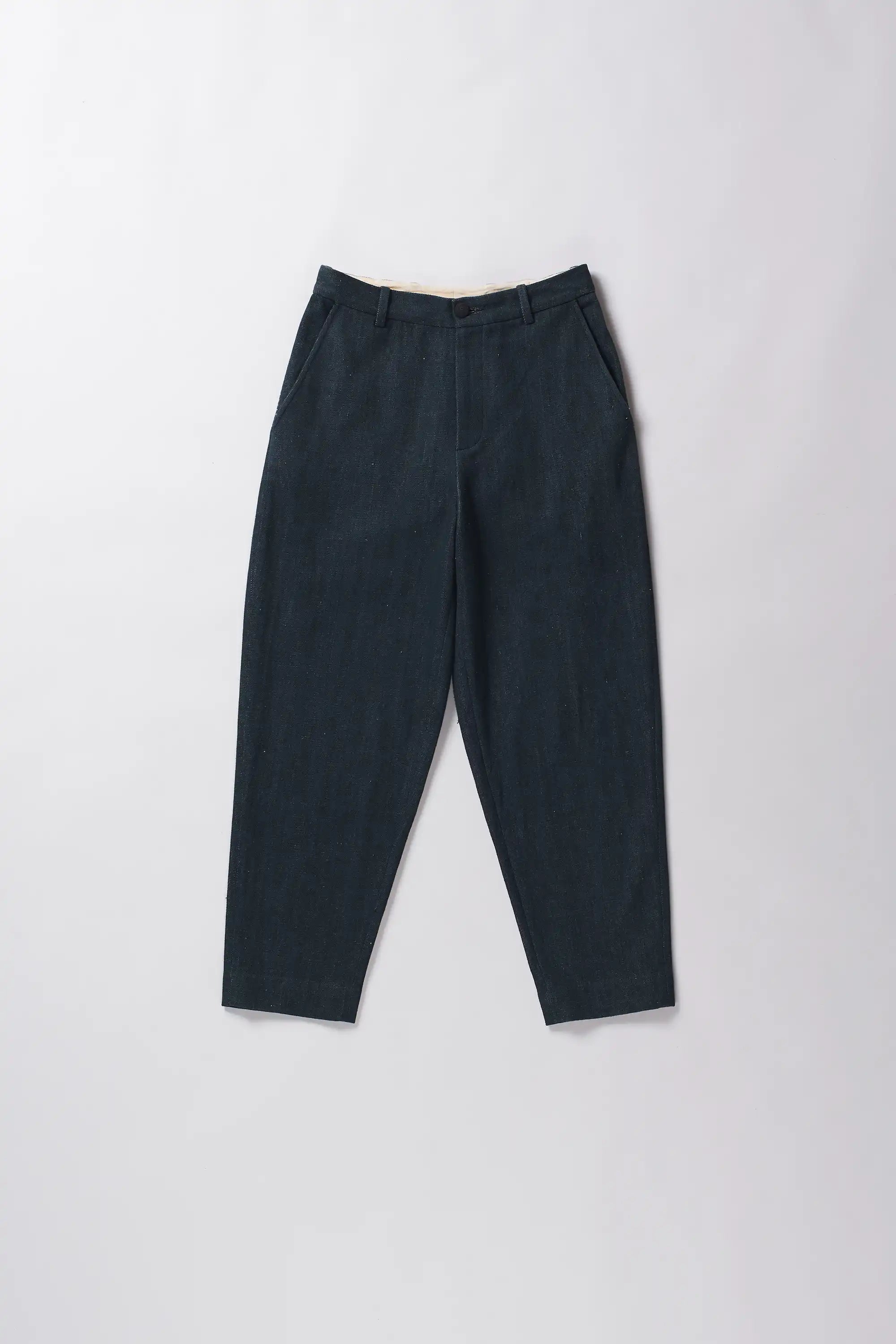 Mid-Rise Denim Trousers in Midnight Indigo