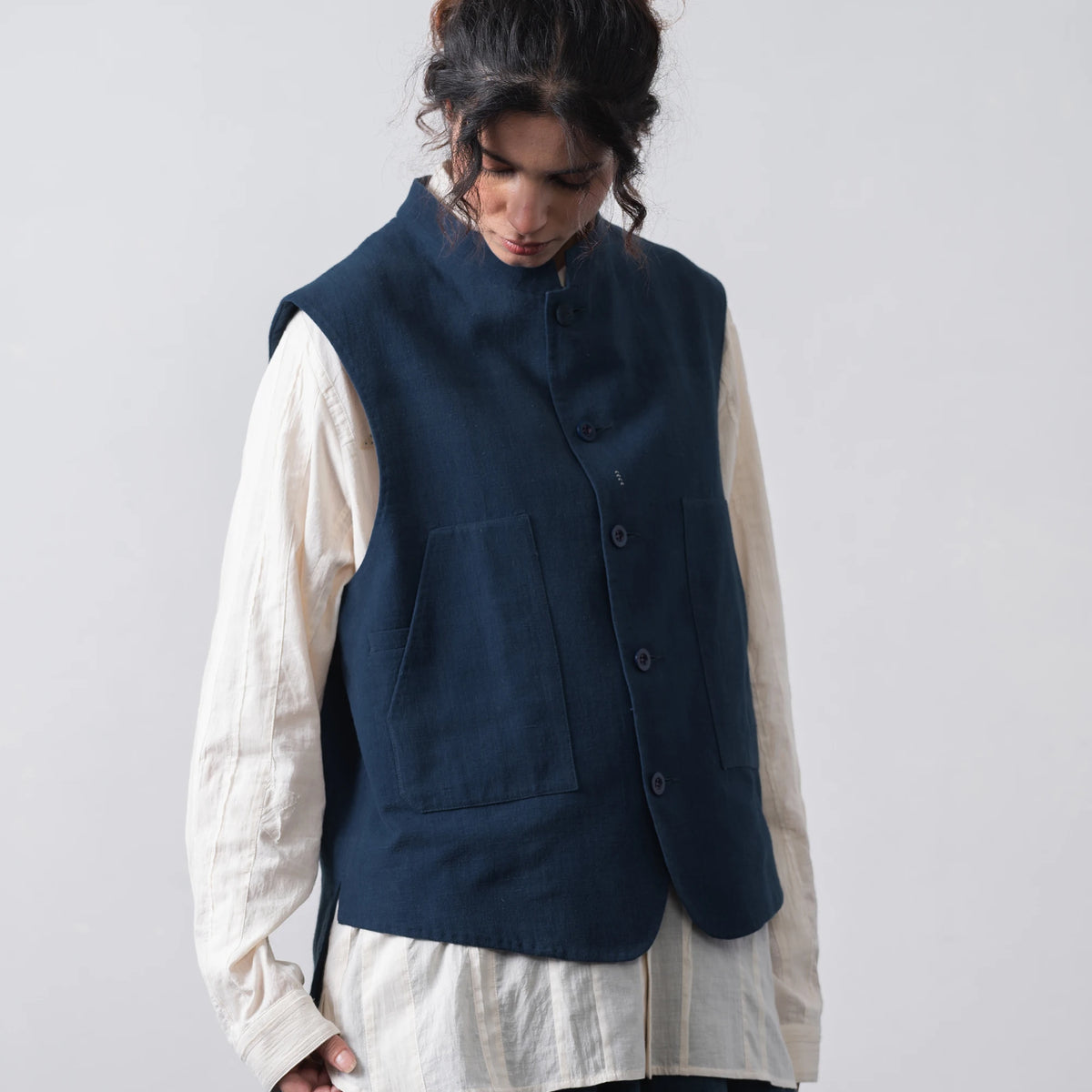 24ss SADE シャーデー SH11/ navy vest 24ss SADE シャーデー SH11