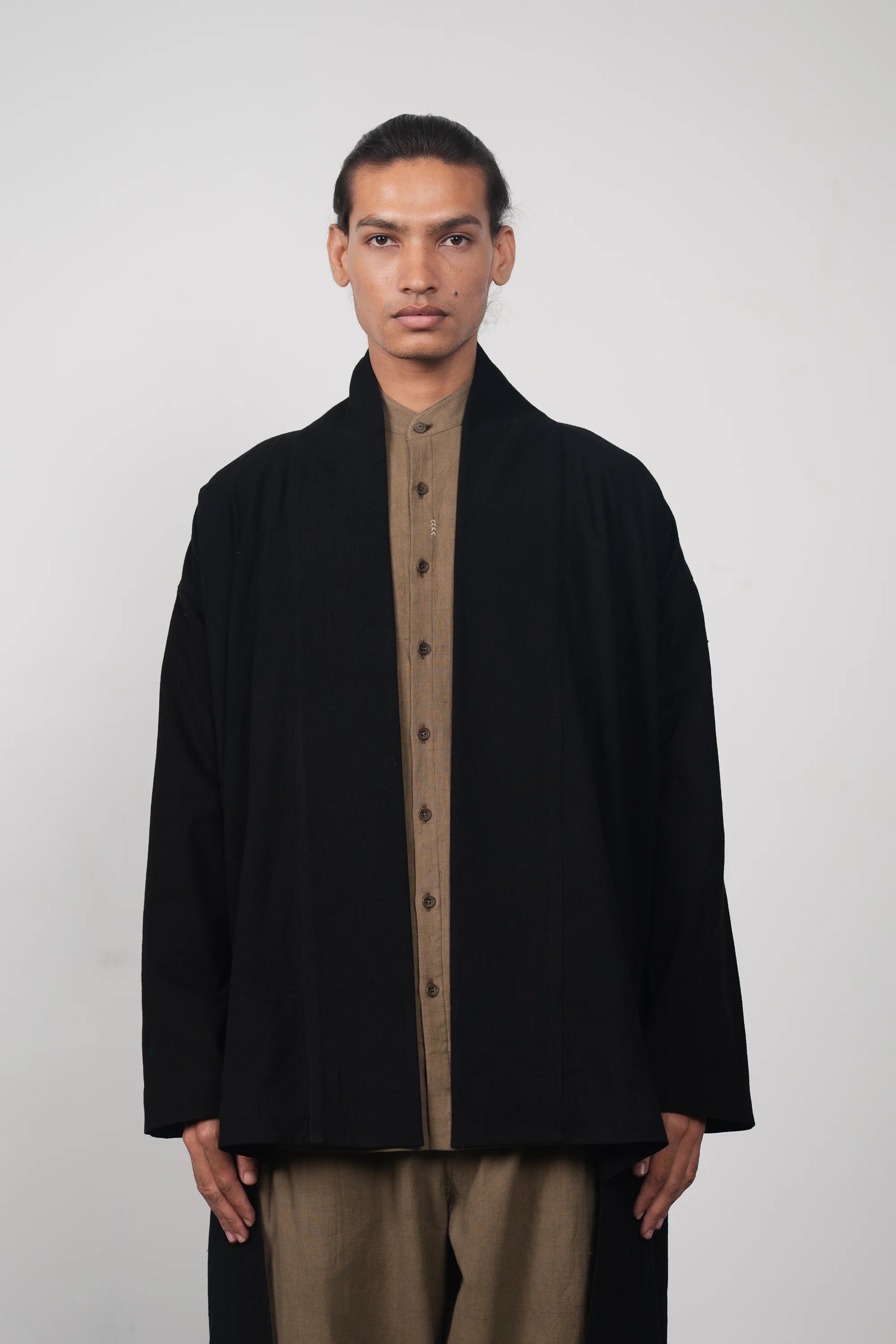 BLACK KIMONO COAT