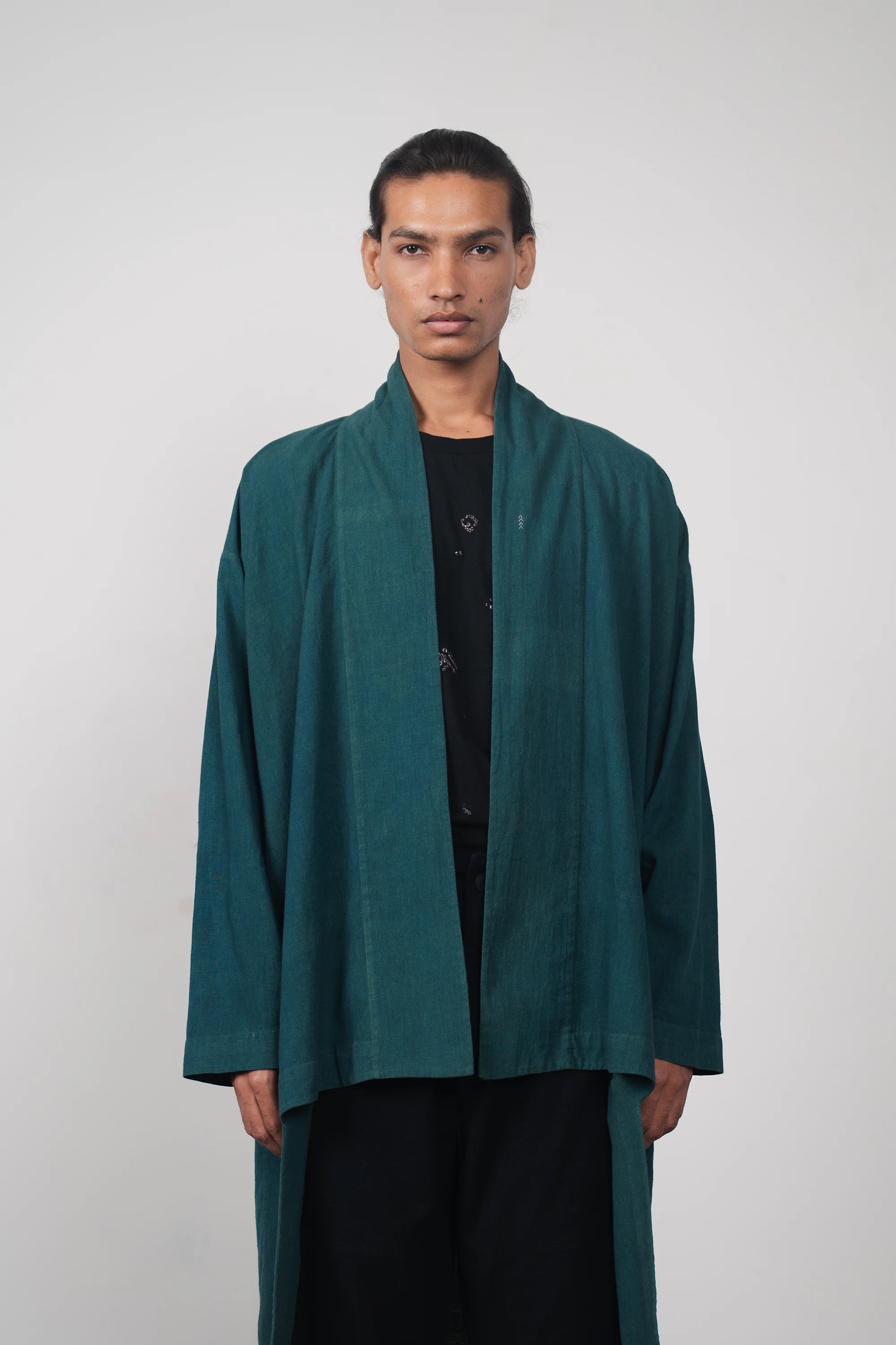 Bottle Green Kimono Coat