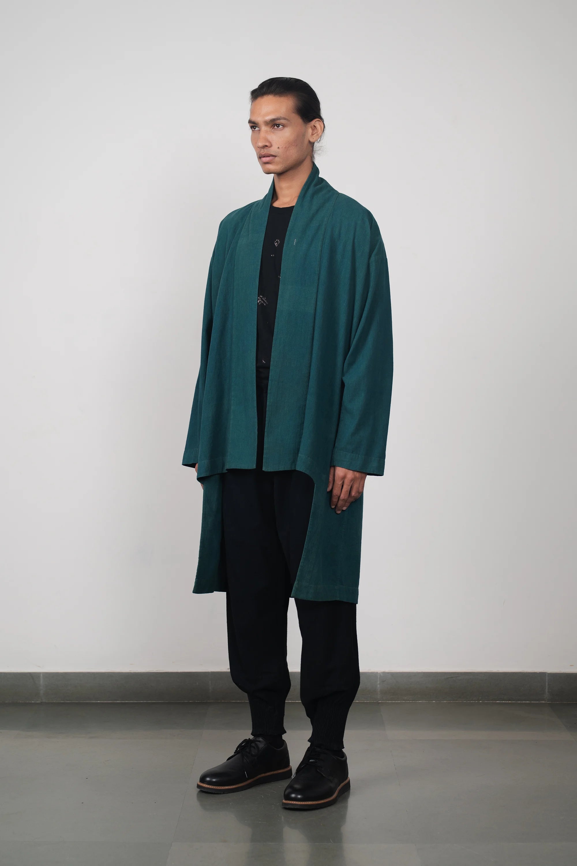 Bottle Green Kimono Coat