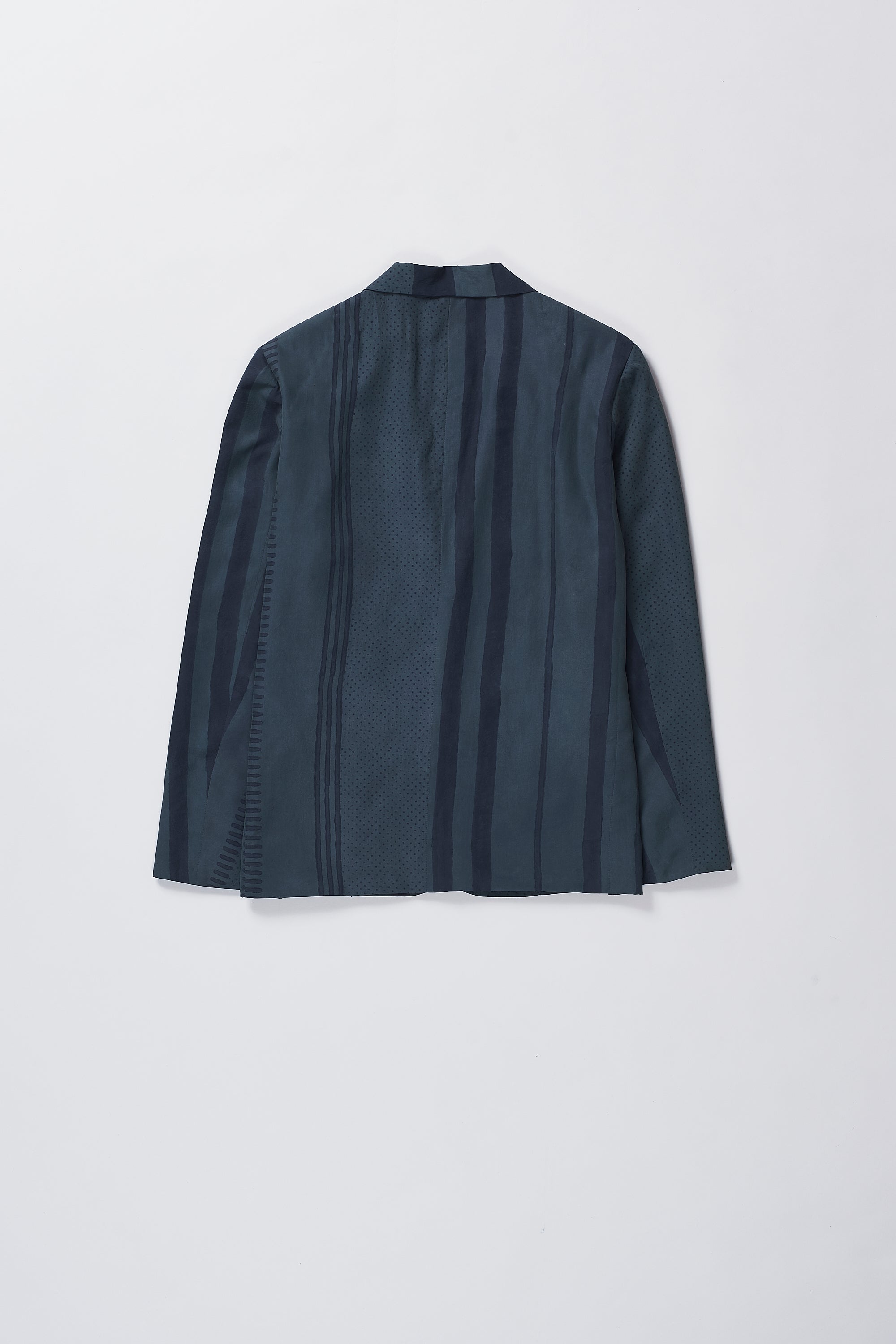 BLACK BLOCK PRINTED SILK OVERSIZED JACKET