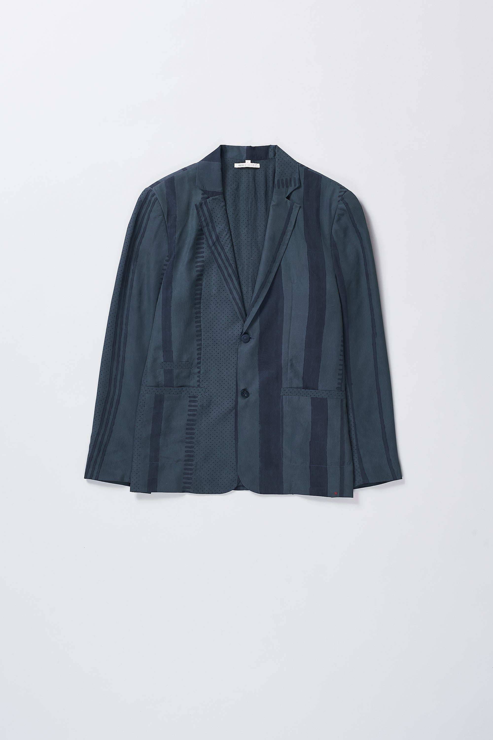 BLACK BLOCK PRINTED SILK OVERSIZED JACKET