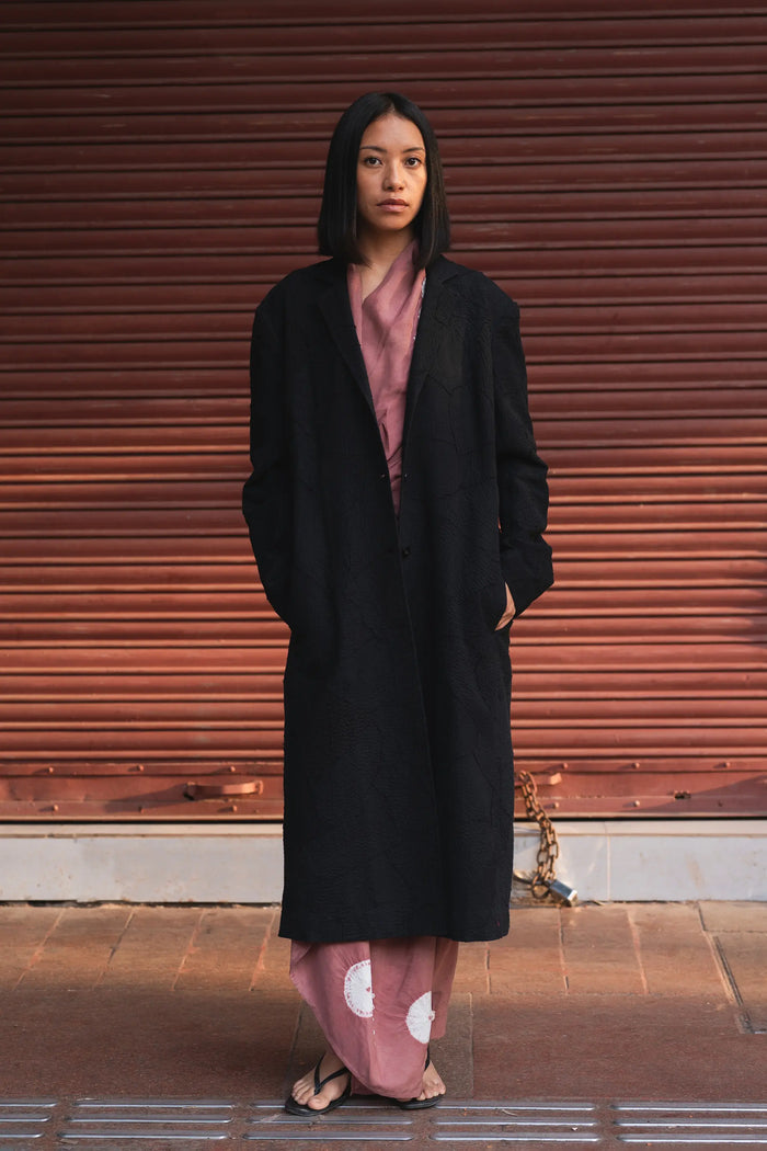 Black Oversized Patchwork Jacket