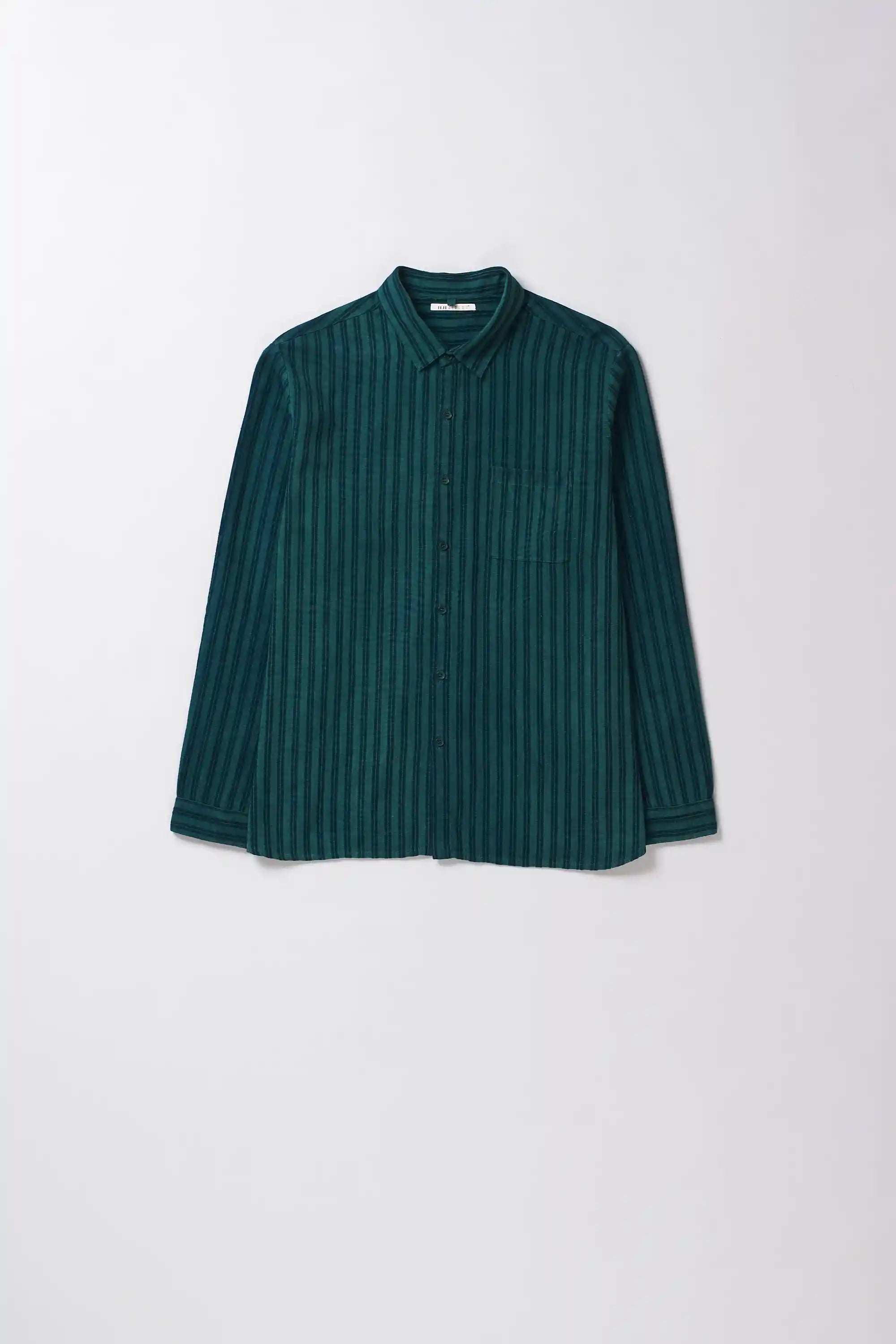 Bottle Green Striped Shirt