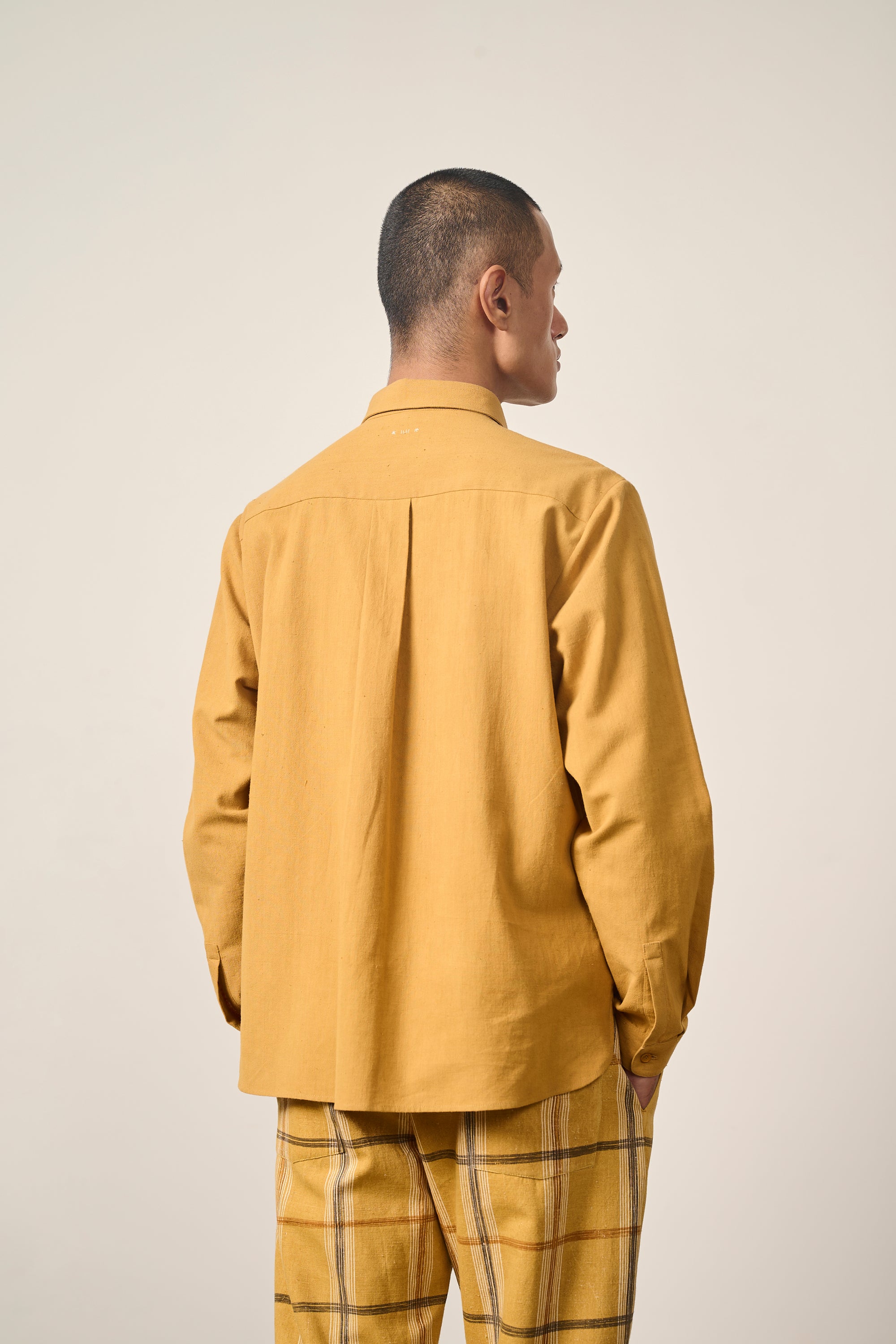 MUSTARD YELLOW COTTON UNISEX SHIRT