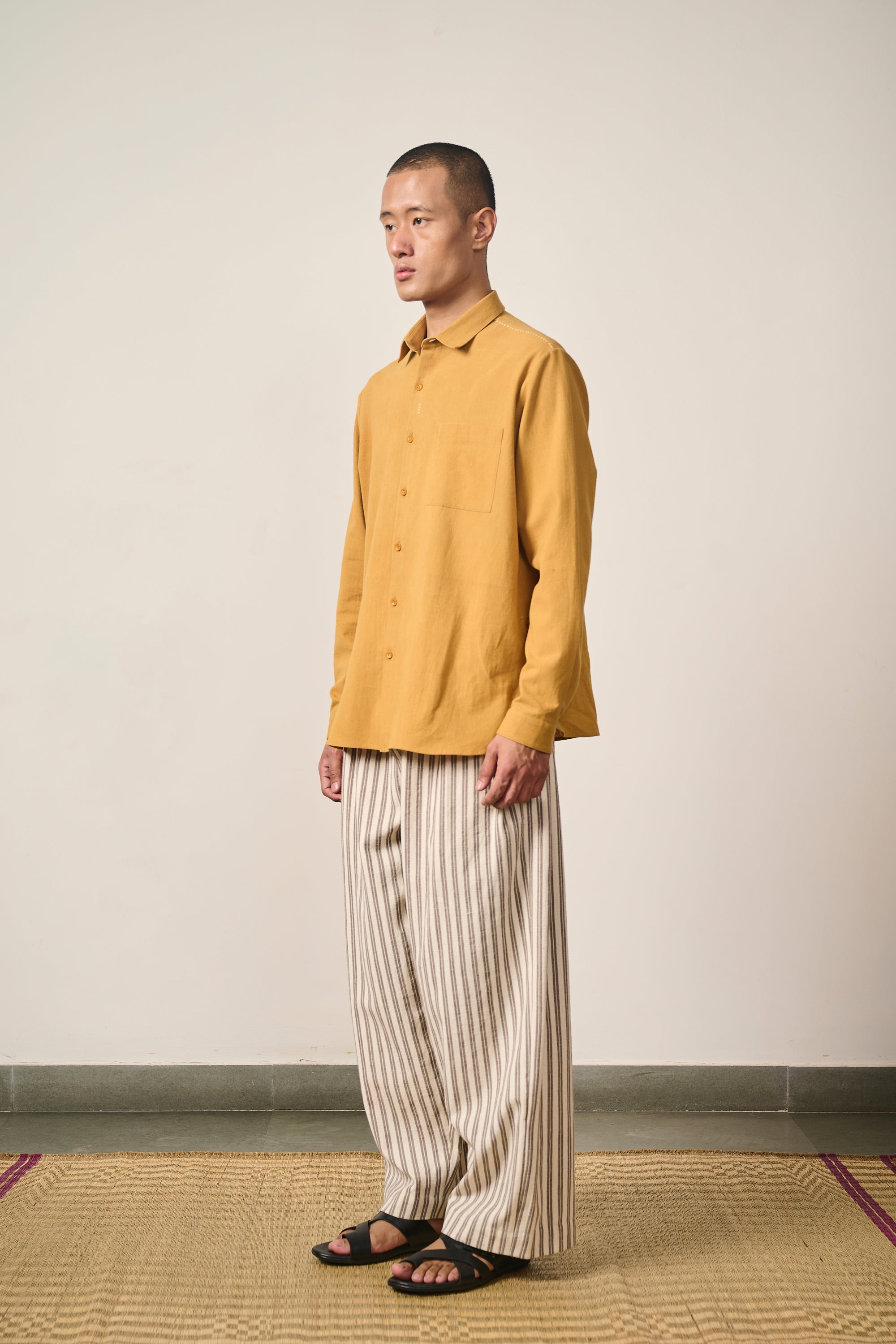 MUSTARD YELLOW COTTON UNISEX SHIRT