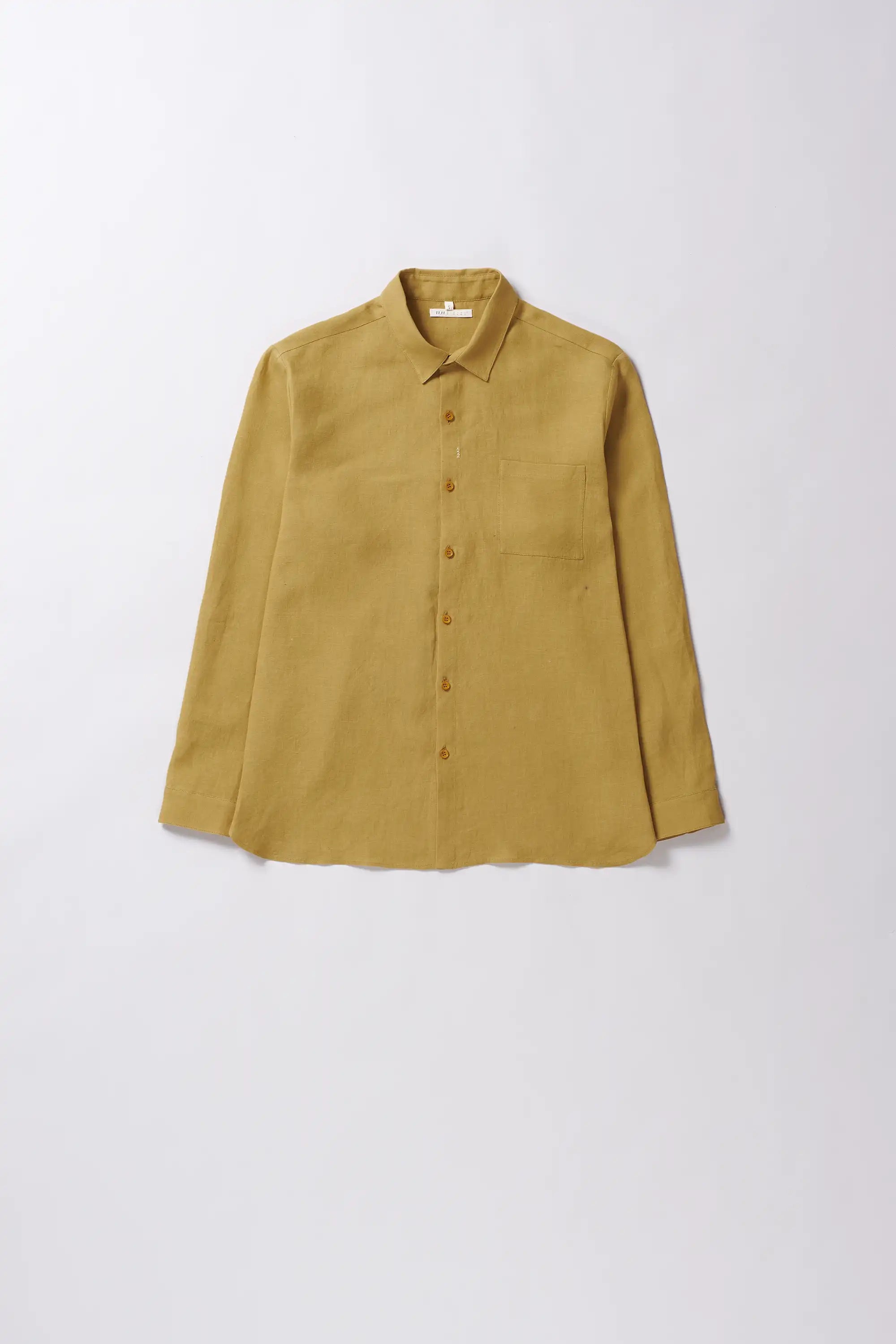 Ochre yellow linen shirt 